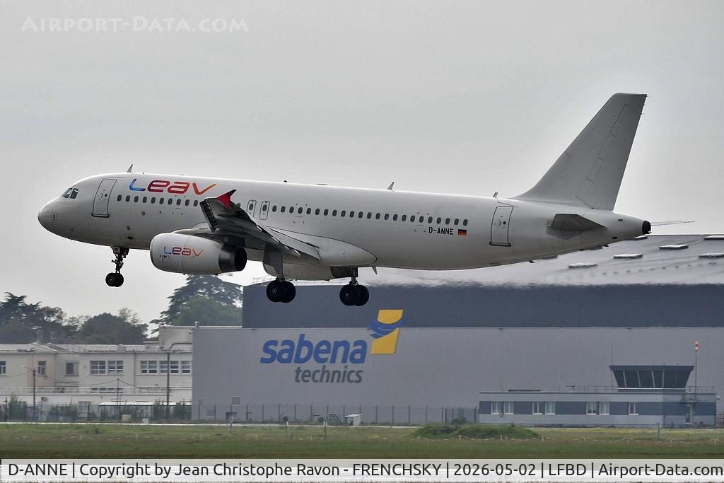 D-ANNE, 2010 Airbus A320-232 C/N 4481, Bristol (BRS)	Bordeaux (BOD)	KK7051 (charter Bath rubgy tean )
