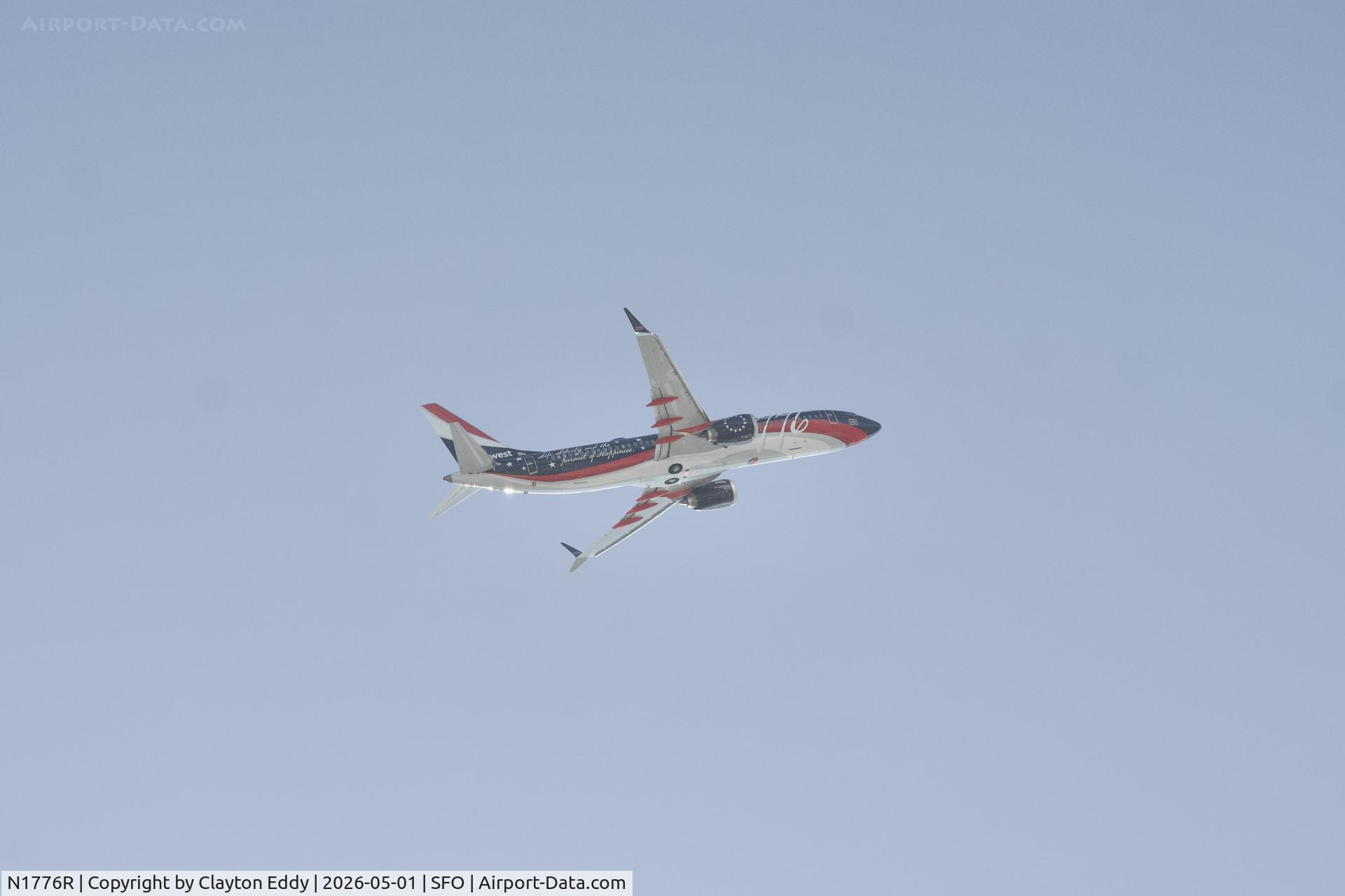 N1776R, 2026 Boeing 737 MAX 8 'Independence One' livery C/N 42701, SFO 2026