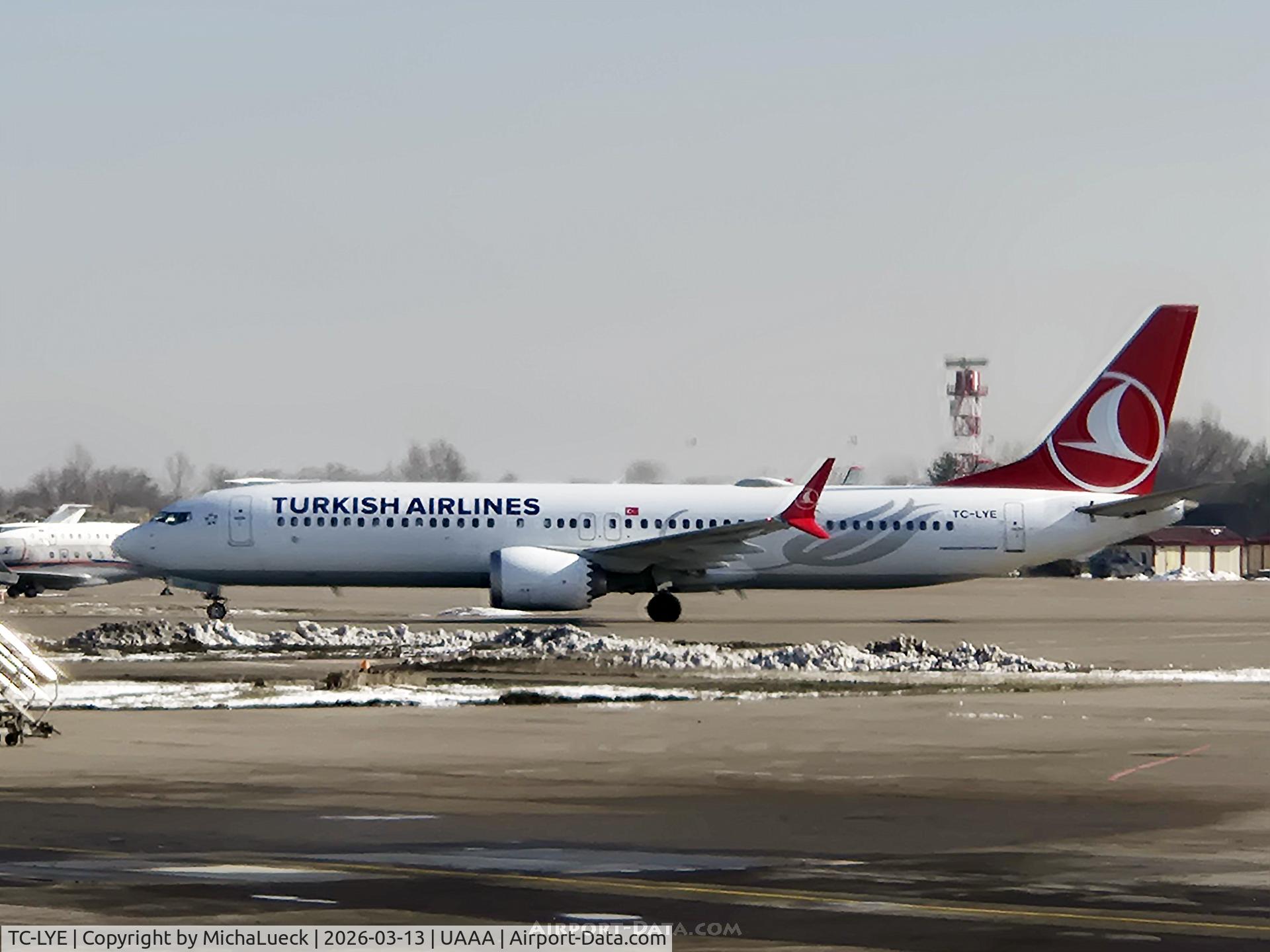 TC-LYE, 2019 Boeing 737-9 MAX C/N 60066, At Almaty