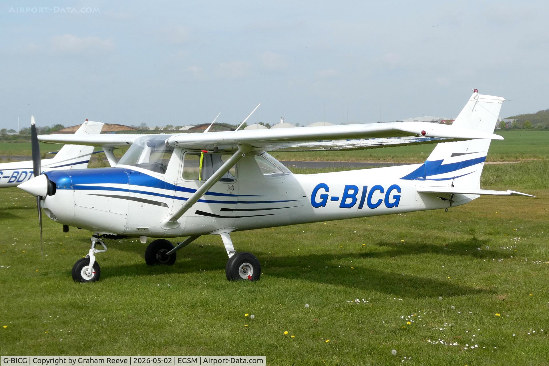 G-BICG, 1980 Reims Cessna F152 C/N 1796, Parked at Beccles.