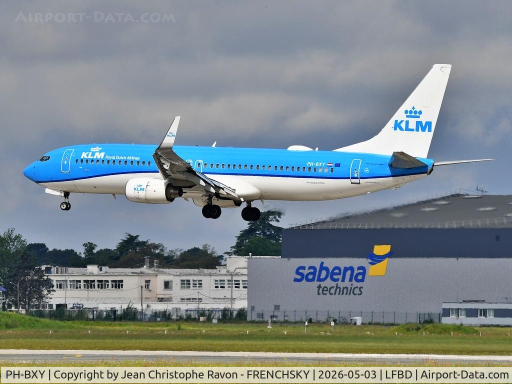 PH-BXY, 2008 Boeing 737-8K2 C/N 30372, Amsterdam (AMS)	Bordeaux (BOD)	KL1441