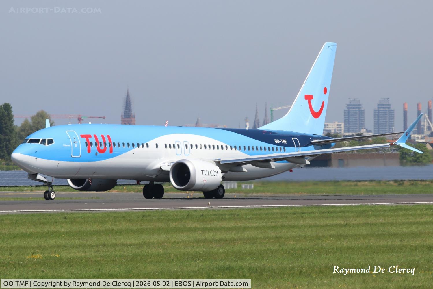 OO-TMF, 2025 Boeing 737-8 MAX C/N 44617, At Ostend Airport.