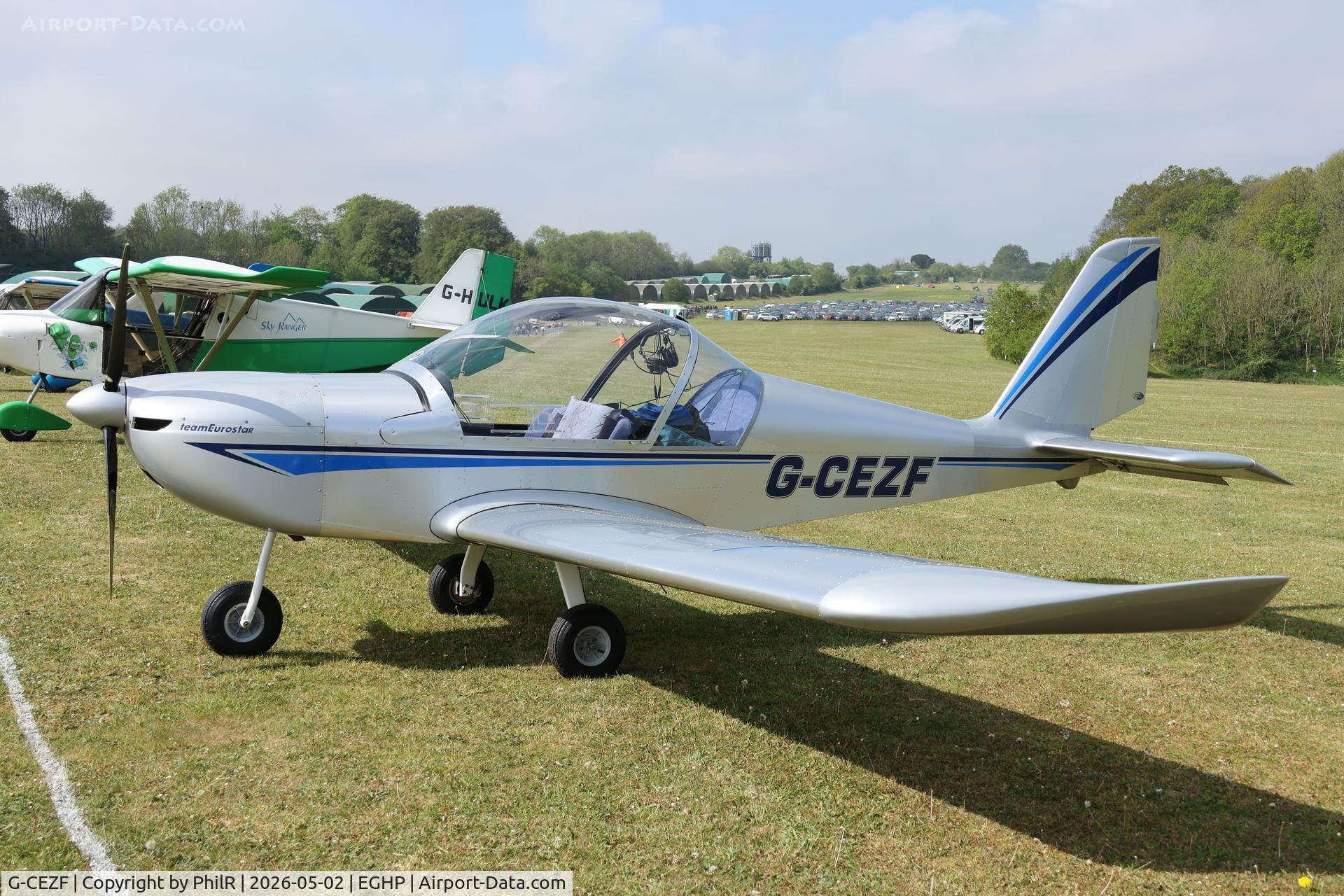 G-CEZF, 2008 Aerotechnik EV-97 Eurostar C/N 3205, G-CEZF 2007 Cosmik Aviation Ltd EV-97 TeamEurostar UK Microlight Show Popham 