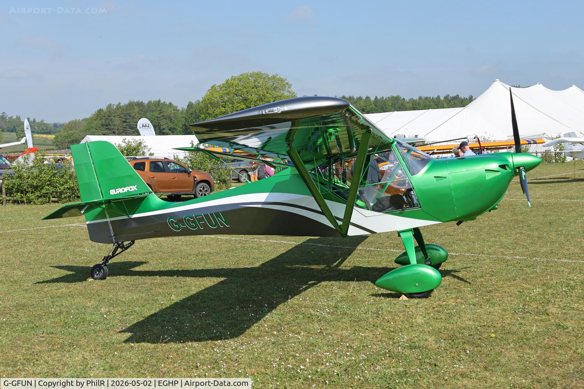 G-FTIL, 1988 Robin DR-400-180 Regent Regent C/N 1825, G-GFUN 2023 Ascent Industries Ltd Eurofox 2K Microlight Show Popham 