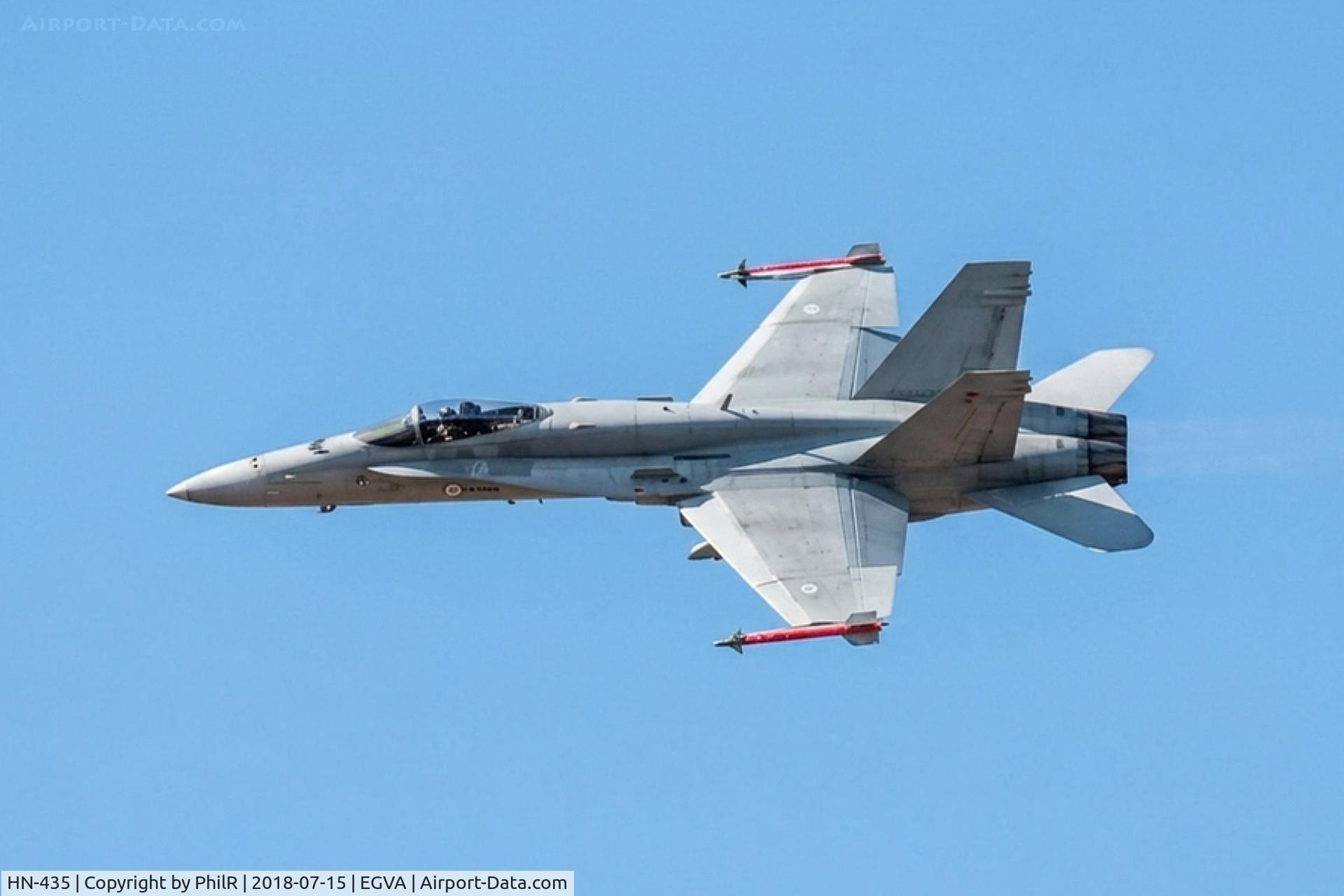 HN-435, McDonnell Douglas F-18C Hornet C/N 1443, HN-435 Boeing F/A-18C Hornet Finnish AF RIAT Fairford 15.07.18 (3).JPG
