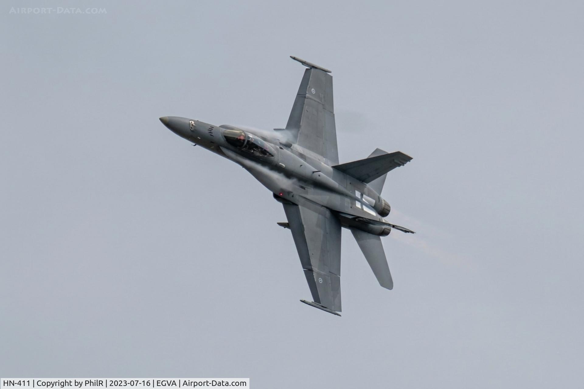 HN-411, McDonnell Douglas F/A-18C Hornet C/N 1355, HN-411 McDonnell Douglas F/A-18C Hornet Finnish Air Force RIAT RAF Fairford 