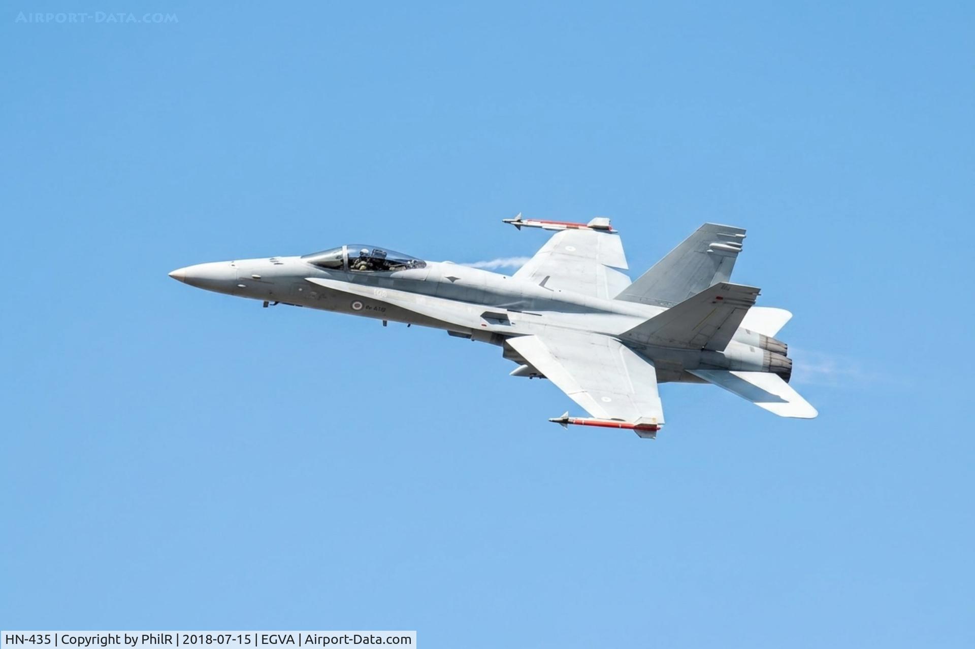 HN-435, McDonnell Douglas F-18C Hornet C/N 1443, HN-435 Boeing FA-18C Hornet Finnish AF RIAT Fairford

