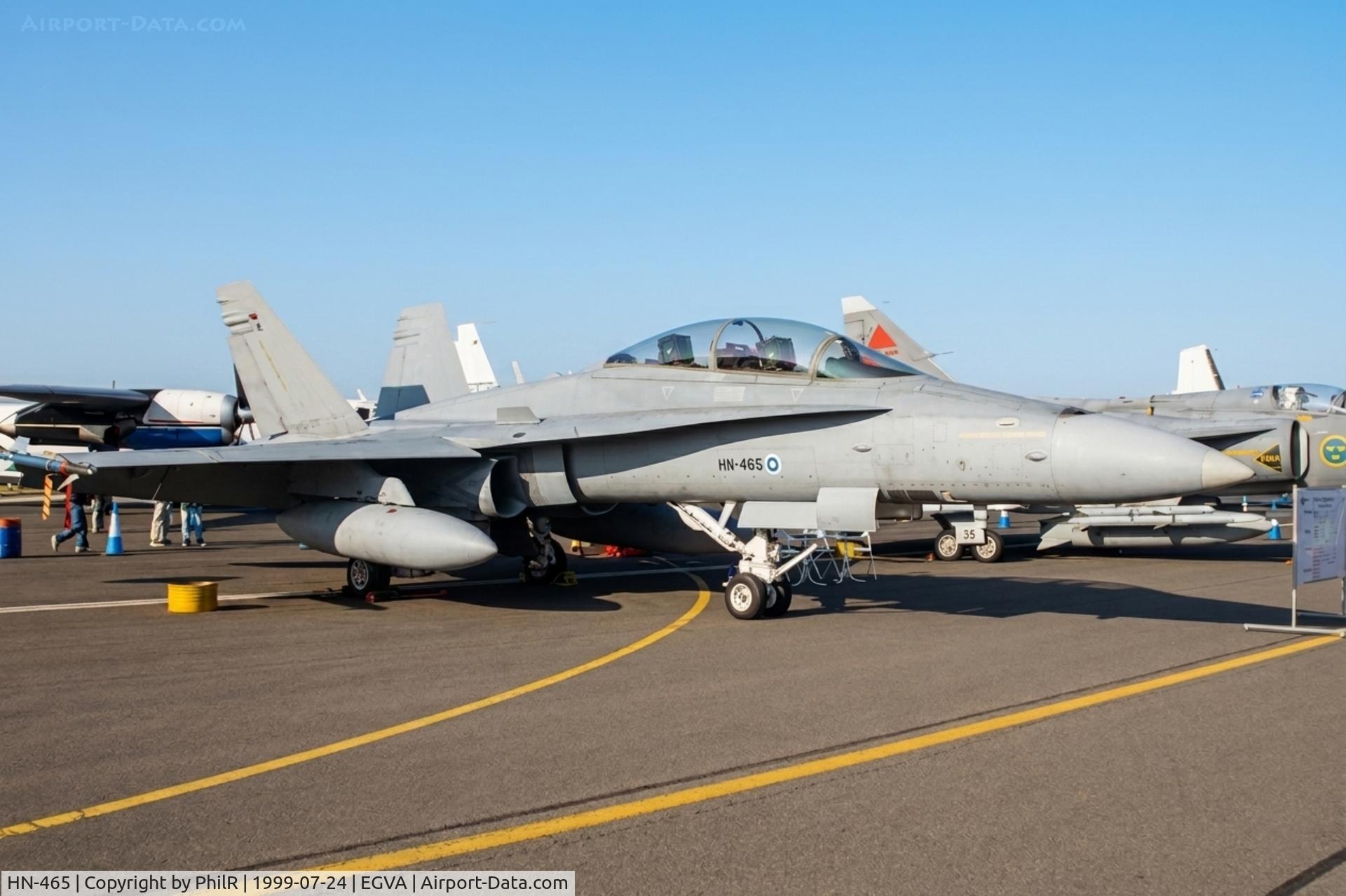 HN-465, McDonnell Douglas F-18D Hornet C/N 1289, HN-465 McD F-18D Hornet FinnAF RIAT