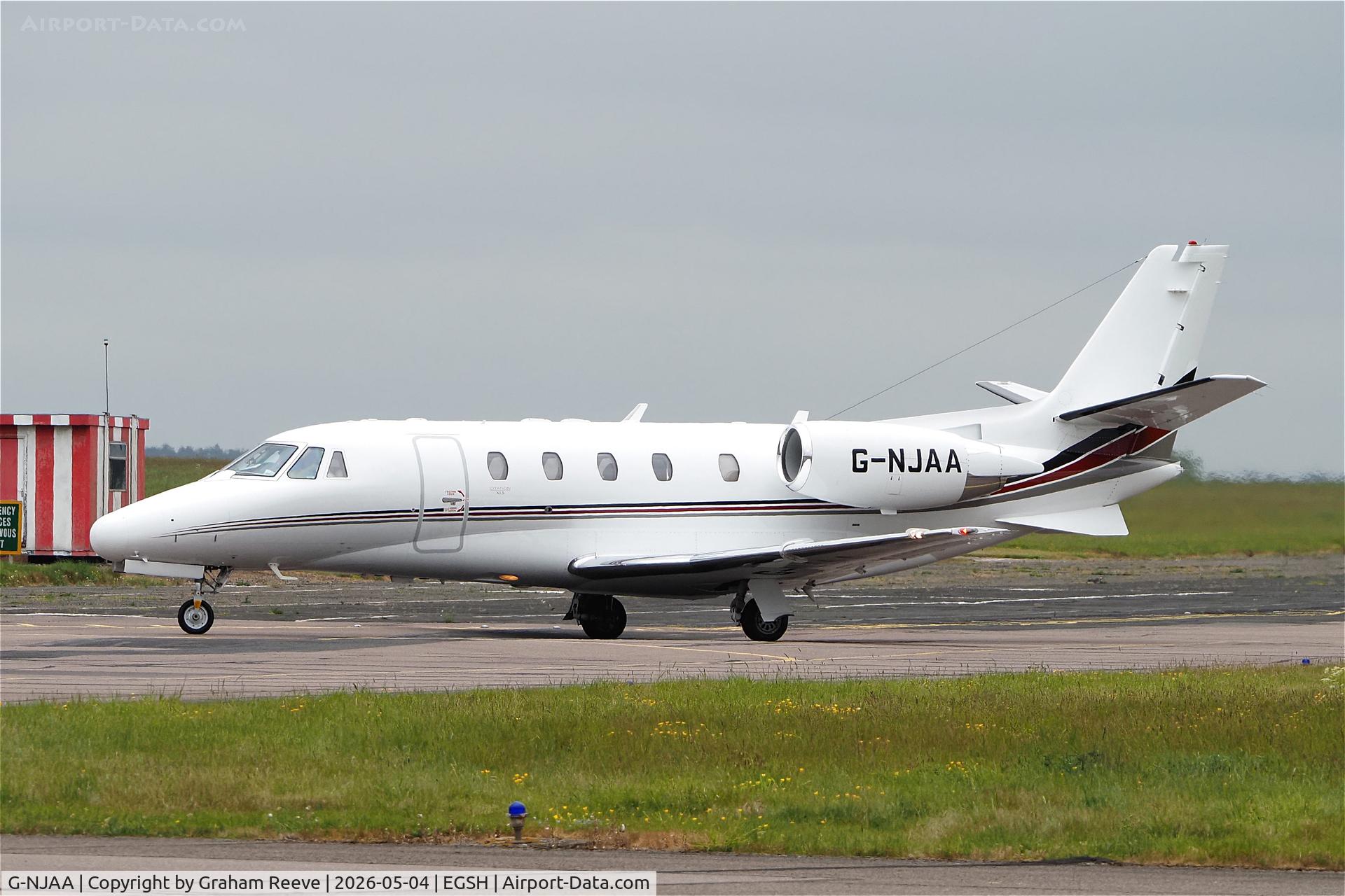 G-NJAA, 2008 Cessna 560 Citation Excel XLS C/N 560-5787, Just landed at Norwich.