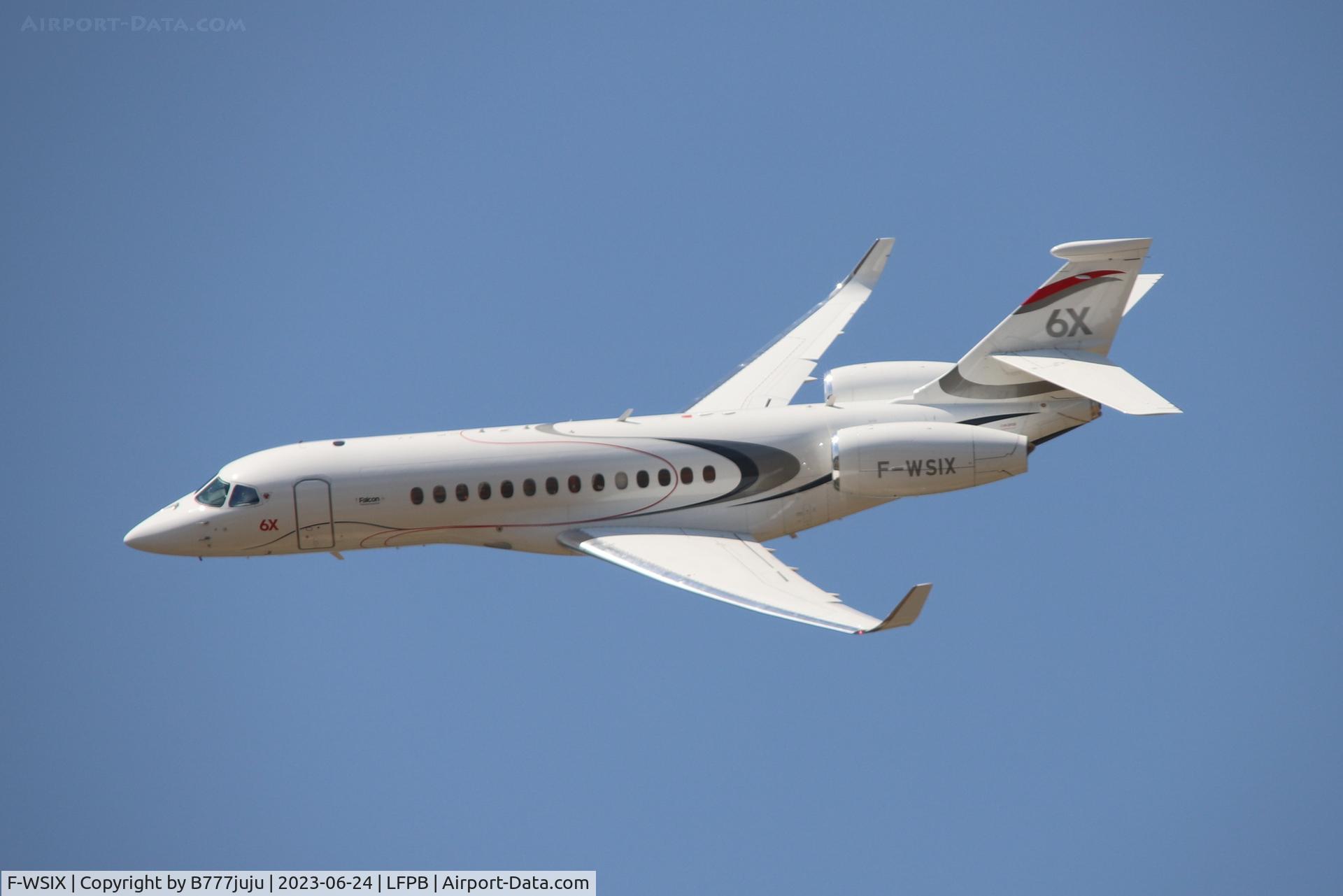 F-WSIX, 2021 Dassault Falcon 6X C/N 0001, at SIAE 2023