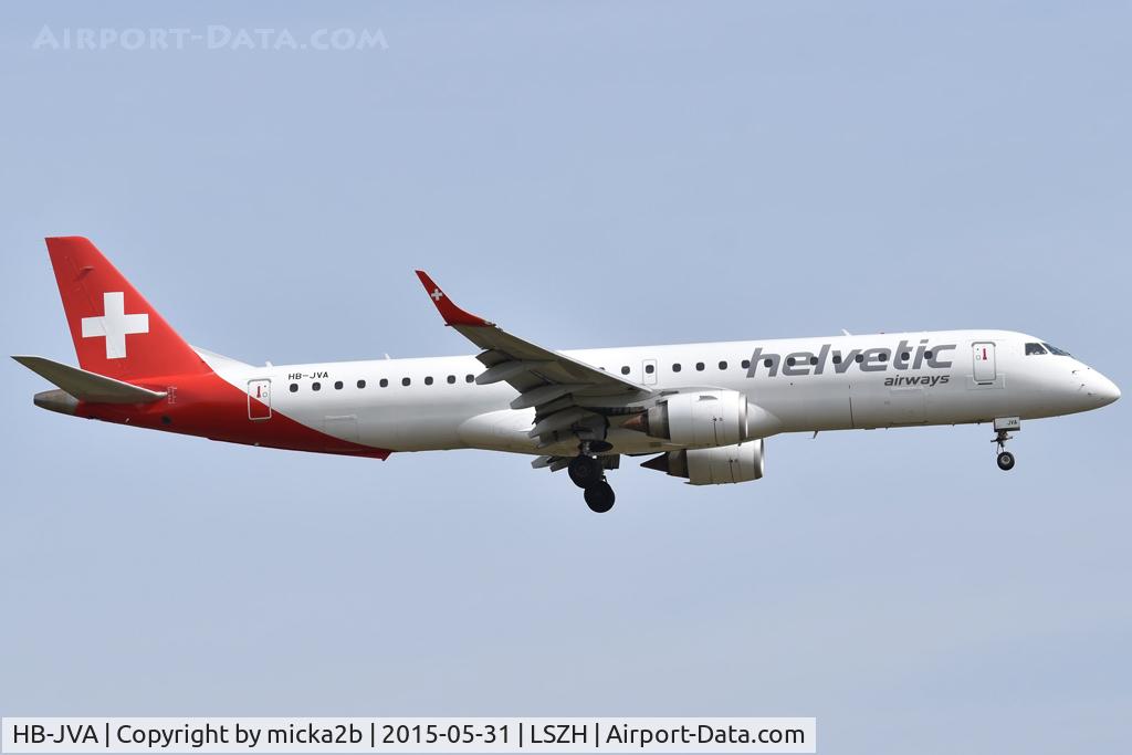 HB-JVA, Embraer ERJ-195AR (ERJ-190-200 IGW), c/n 19000491, Landing