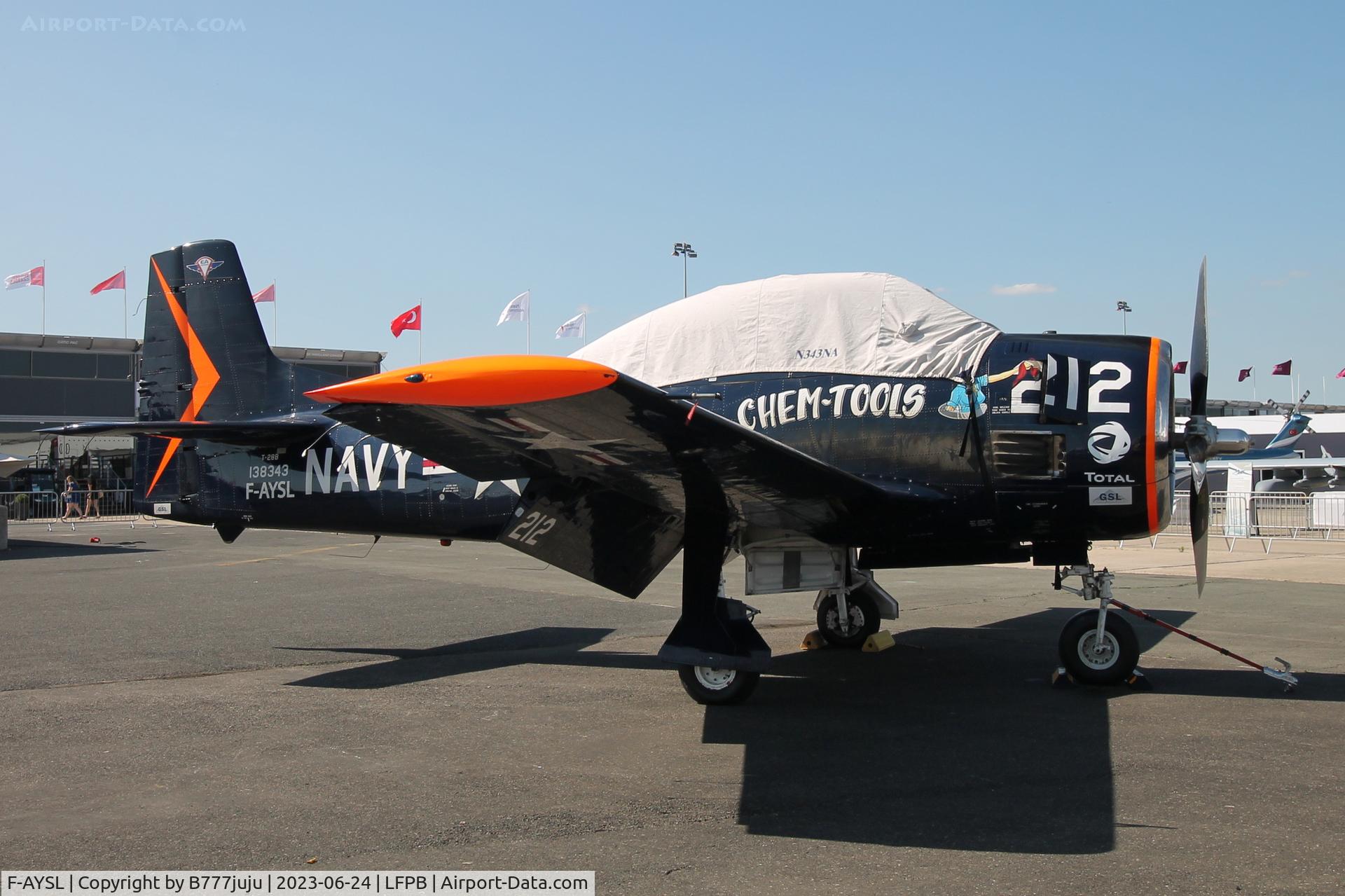 F-AYSL, 1955 North American T-28B Trojan C/N 200-414, at SIAE 2023