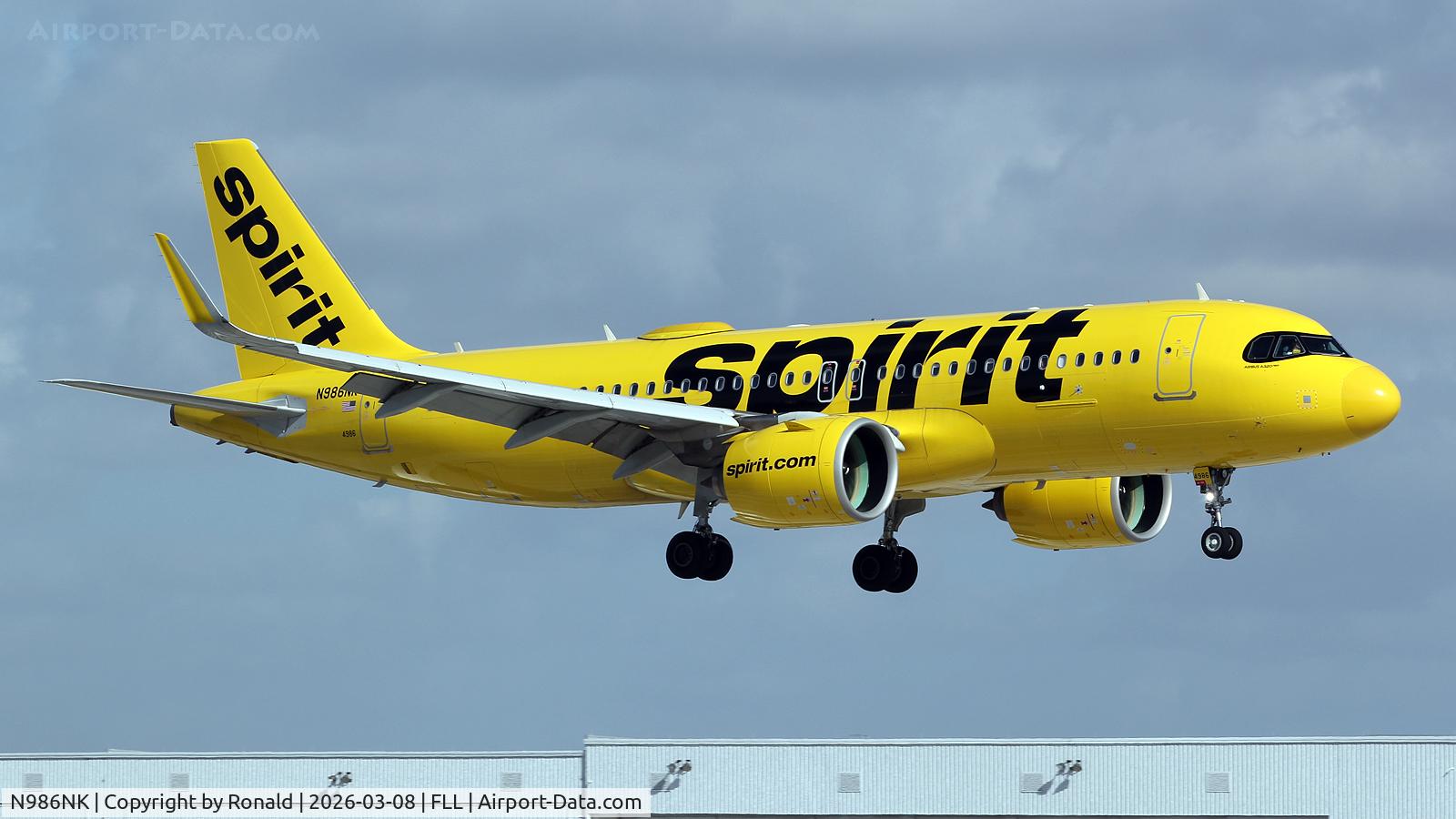 N986NK, 2023 Airbus 320-271N C/N 11643, at fll