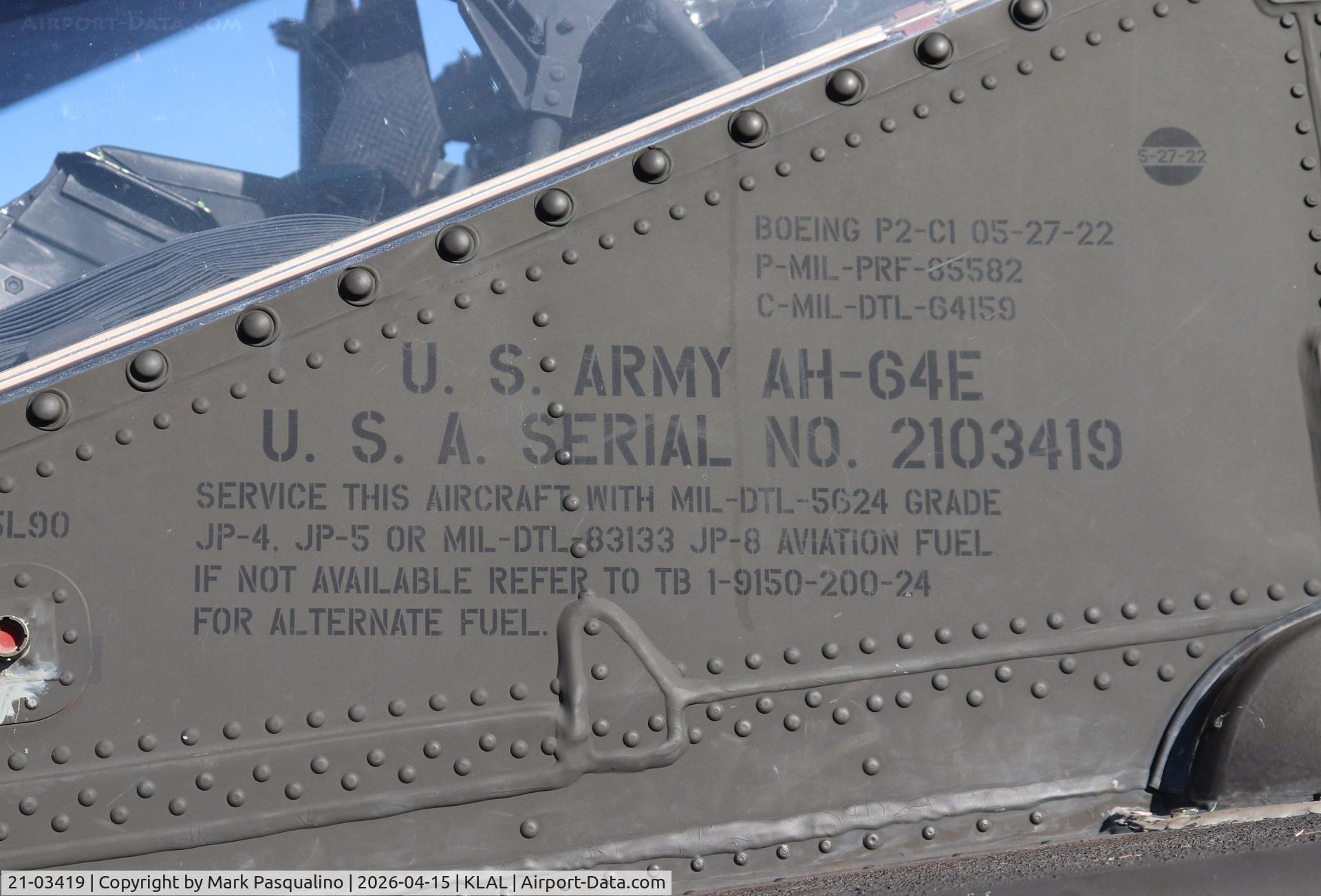 21-03419, 2022 Boeing AH-64E Apache Guardian C/N CU077, Boeing AH-64E Apache Guardian