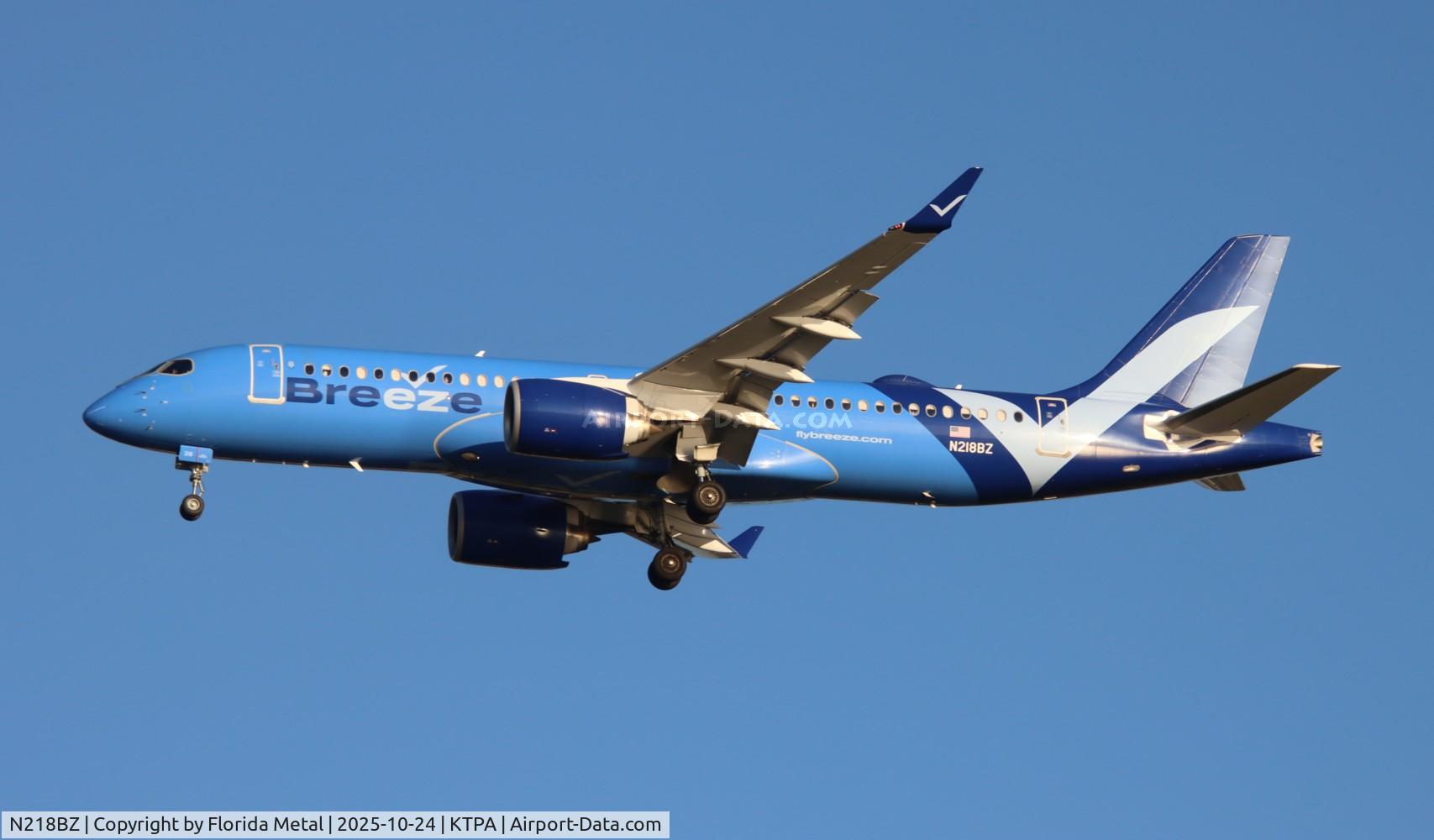 N218BZ, 2022 Airbus A220-371, c/n 55184, MXY A223 zx pvd-tpa