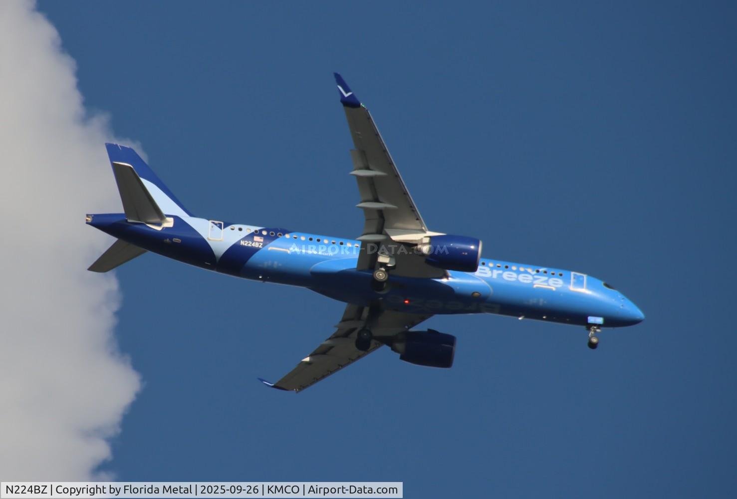 N224BZ, 2023 Airbus A220-371, c/n 55217, MXY A223 zx sbn-mco