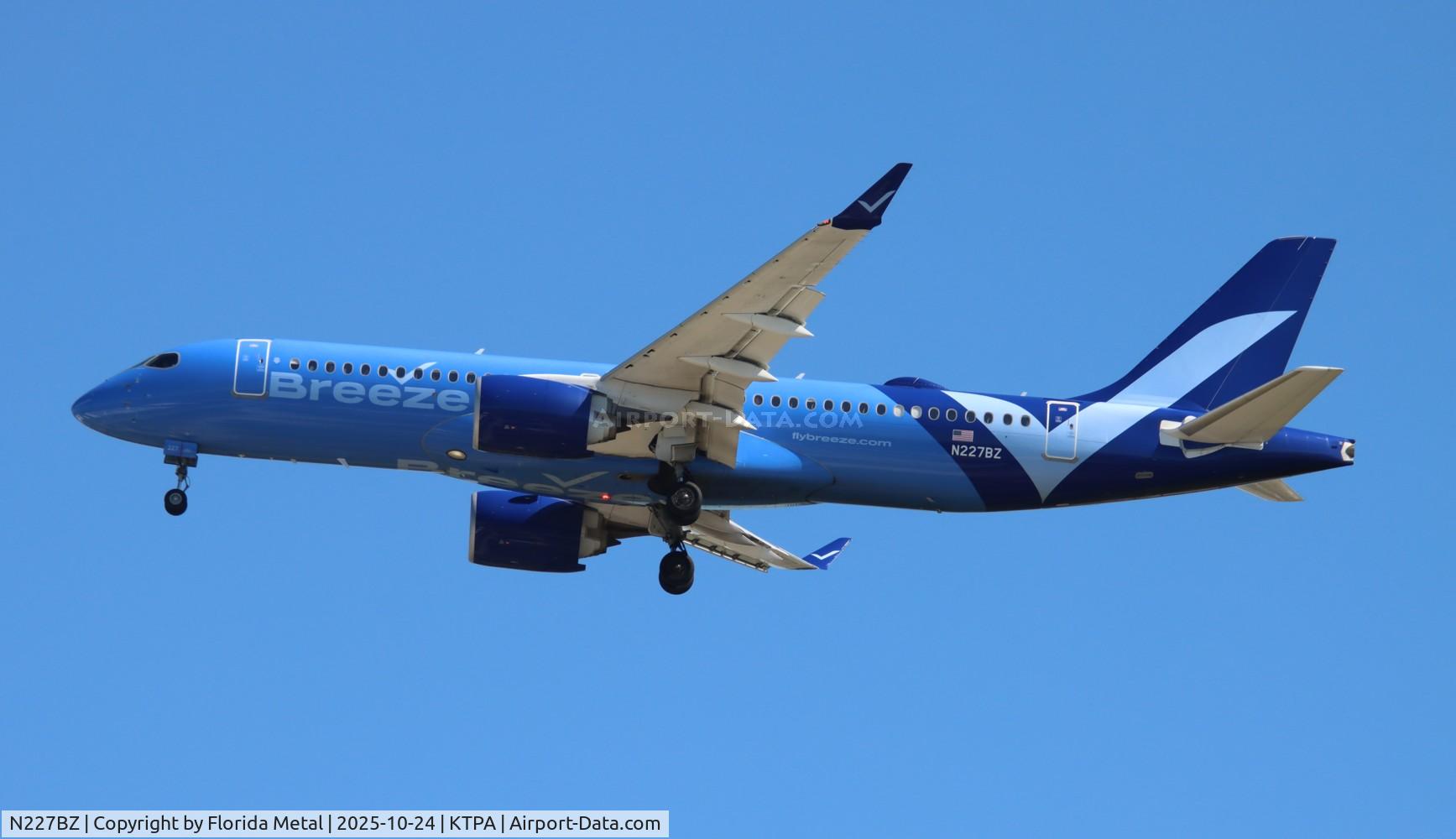 N227BZ, 2023 Airbus A220-371, c/n 55239, MXY A223 zx xna-tpa