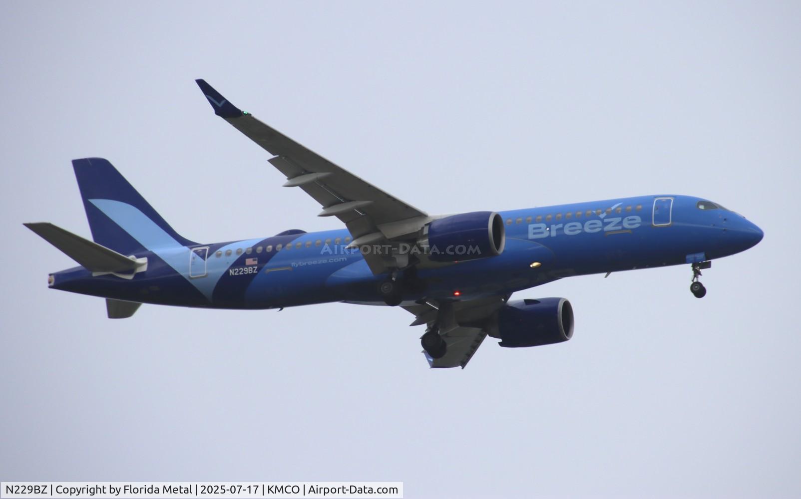 N229BZ, 2024 Airbus A220-371, c/n 55257 l/n 229, MXY A223 zx gpt-mco