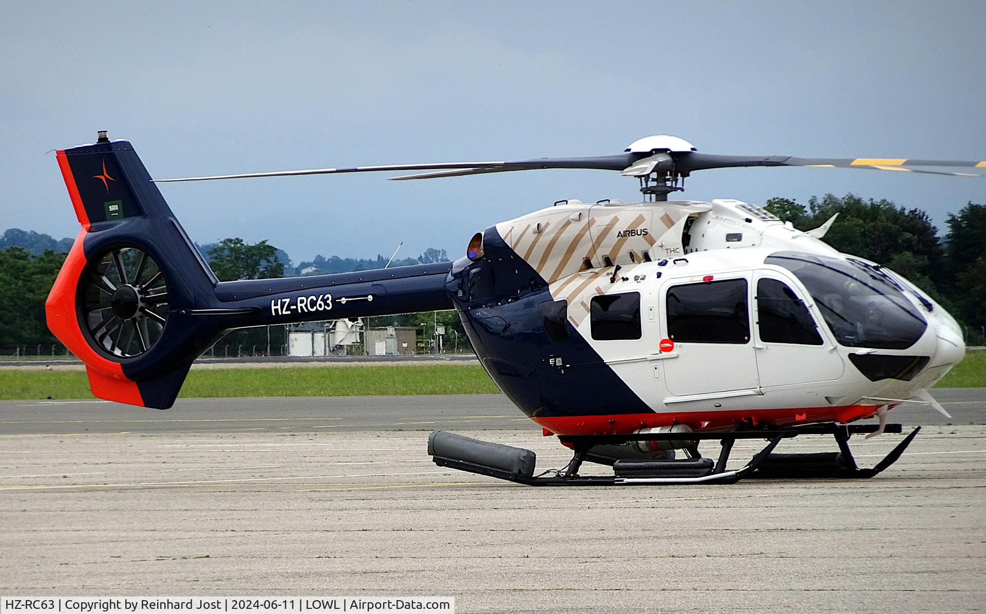 HZ-RC63, 2023 Airbus H145, c/n 21269, H145 HZ-RC63 on a fuel-stop at Linz-Hoersching during its delivery flight. It later became T7-L999 (San Marino) and 2-HELZ (Guernsey).