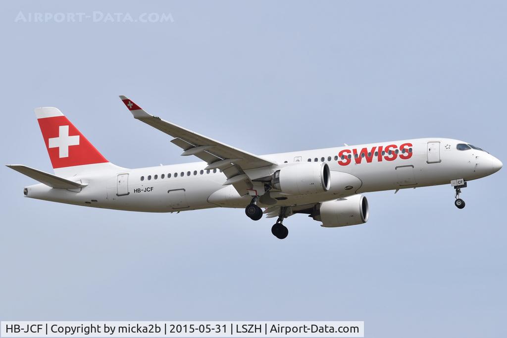 HB-JCF, 2017 Bombardier CSeries CS300 (BD-500-1A11) C/N 55015, Landing