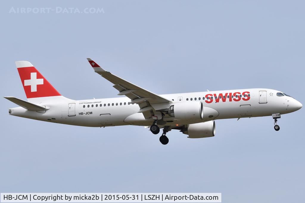 HB-JCM, 2018 Bombardier CSeries CS300 (BD-500-1A11), c/n 55030, Landing