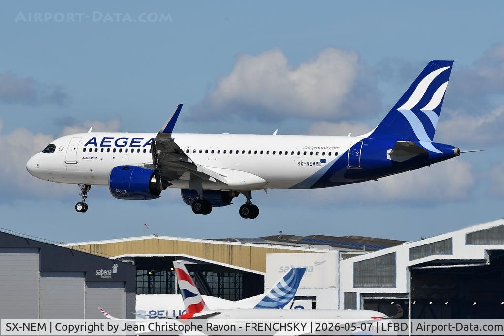 SX-NEM, Airbus A320-271N C/N 11474, Athens (ATH)	Bordeaux (BOD)	A3696