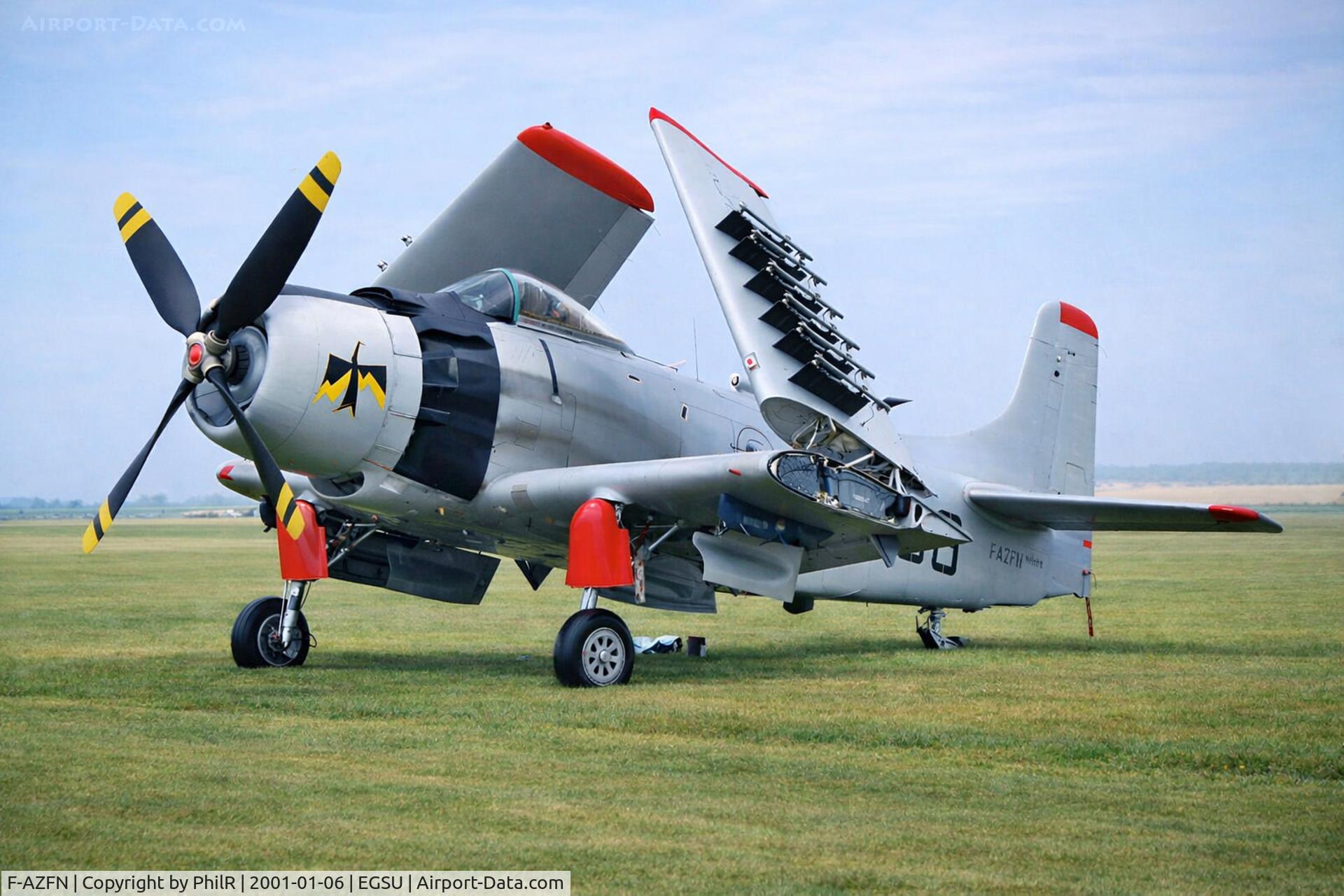 F-AZFN, Douglas AD-4N Skyraider, c/n 7609, F-AZFN (125716, 11 then 20-CQ then 20-CL LdeL) 1952 Douglas AD-4N Skyraider USN Duxford

