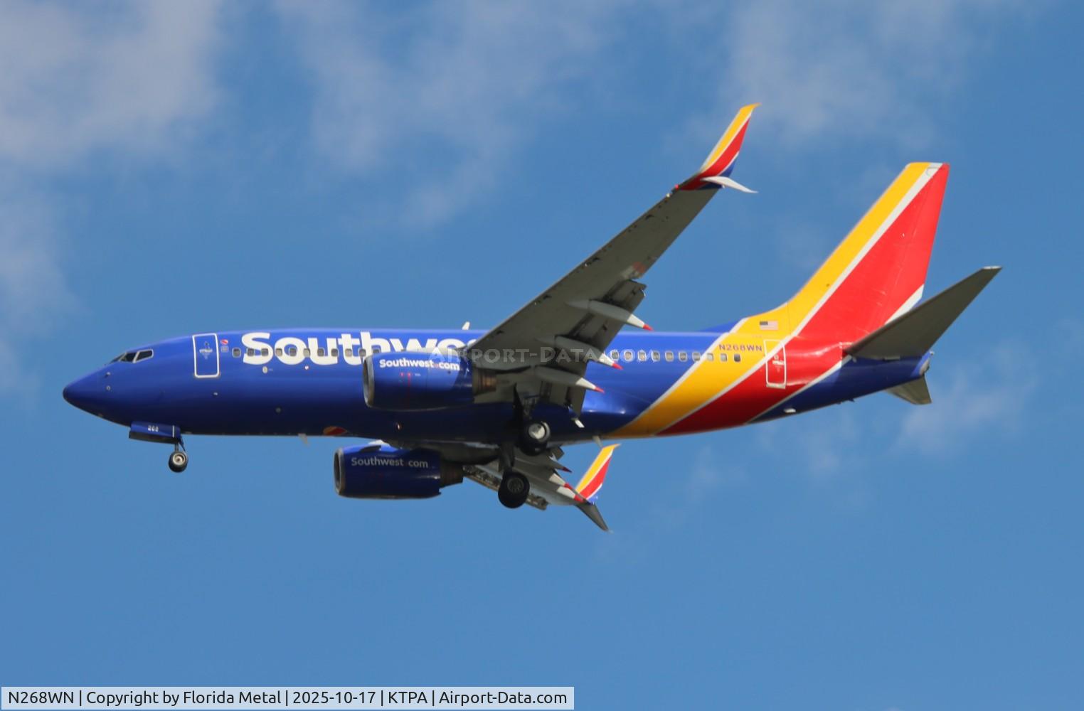N268WN, 2007 Boeing 737-7H4, c/n 32524, SWA 737 nc zx ind-tpa