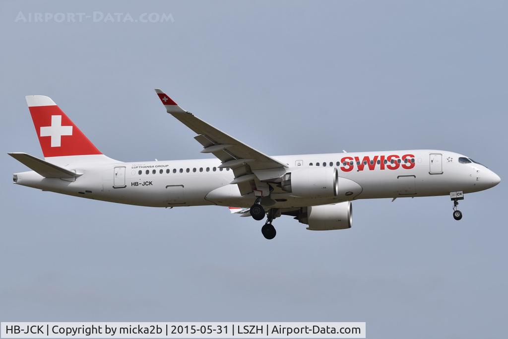 HB-JCK, 2018 Bombardier CSeries CS300 (BD-500-1A11) C/N 55027, Landing