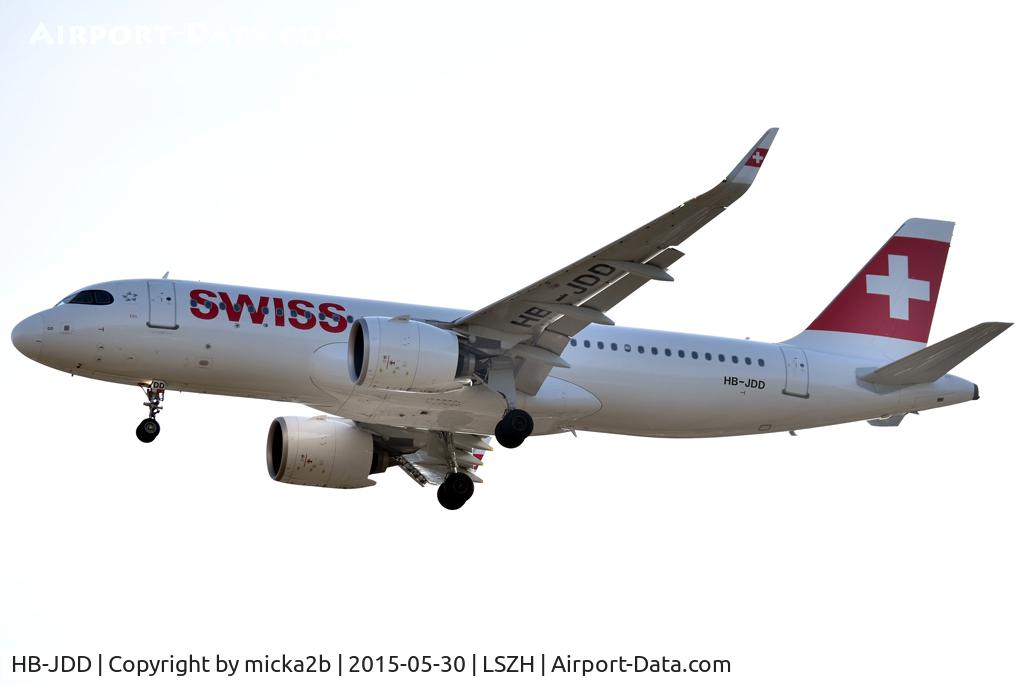 HB-JDD, 2021 Airbus A320-271N, c/n 10944, Landing