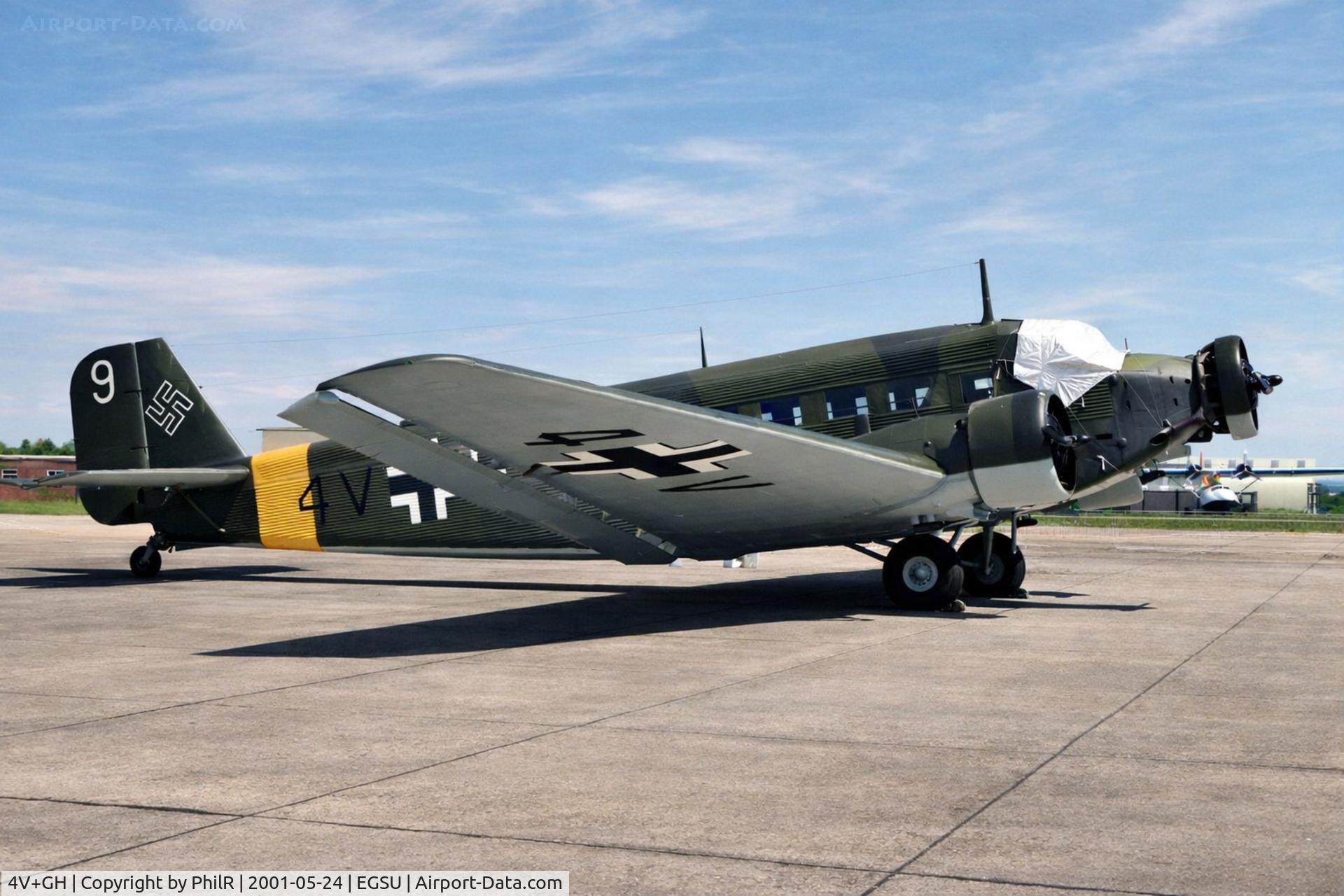 4V+GH, 1946 Amiot ACC Toucan (licens Ju-52/3mg14e), c/n 48, 4V+GH Amiot AAC-1 Toucan Luftwaffe (French Built Ju52-3M) IWM Duxford 