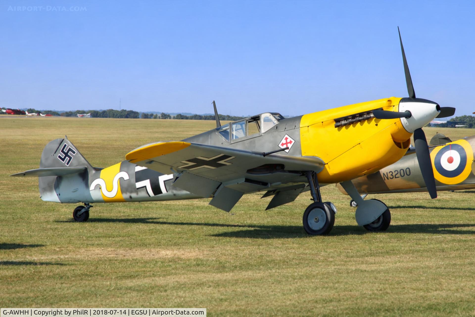 G-AWHH, 1958 Hispano HA-1112-M1L Buchon C/N 145, 9 (G-AWHH) 1958 HA 1112 Buchon M1L Flying Legends Duxford