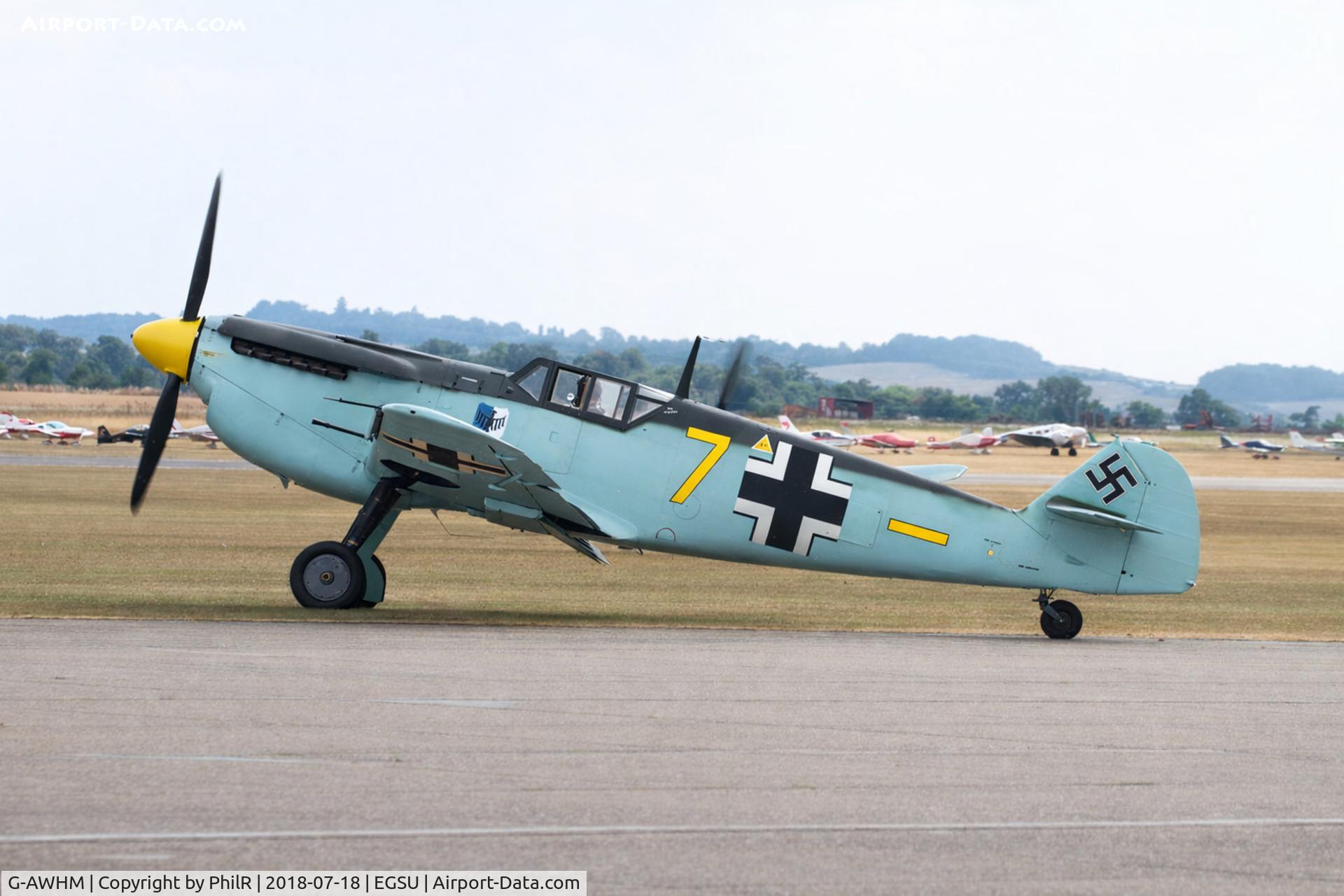 G-AWHM, 1958 Hispano HA-1112-M1L Buchon C/N 187, 7 (G-AWHM) 1958 HA 1112 M1L Buchon Flying Legends Duxford 14.07.18 (1)