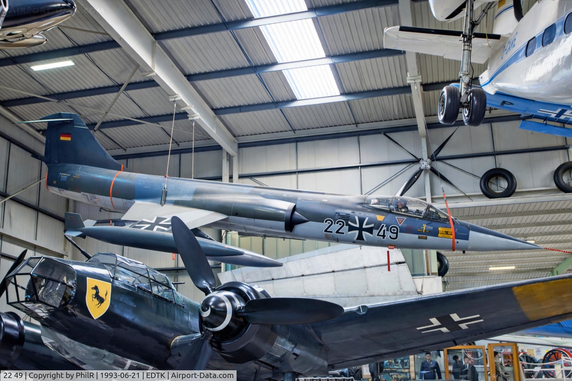 22 49, Lockheed F-104G Starfighter, c/n 683-7129, 22+49 Lockheed F-104G Starfighter Luftwaffe Sinsheim 
