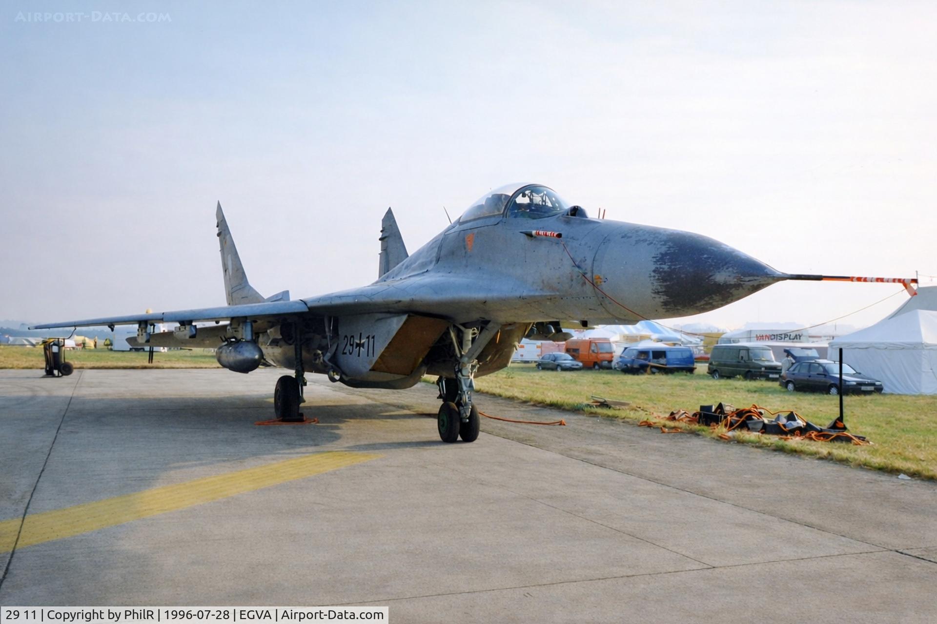 29 11, Mikoyan-Gurevich MiG-29G, c/n 2960525128, 29+11 MiG-29A Fulcrum Luftwaffe IAT 