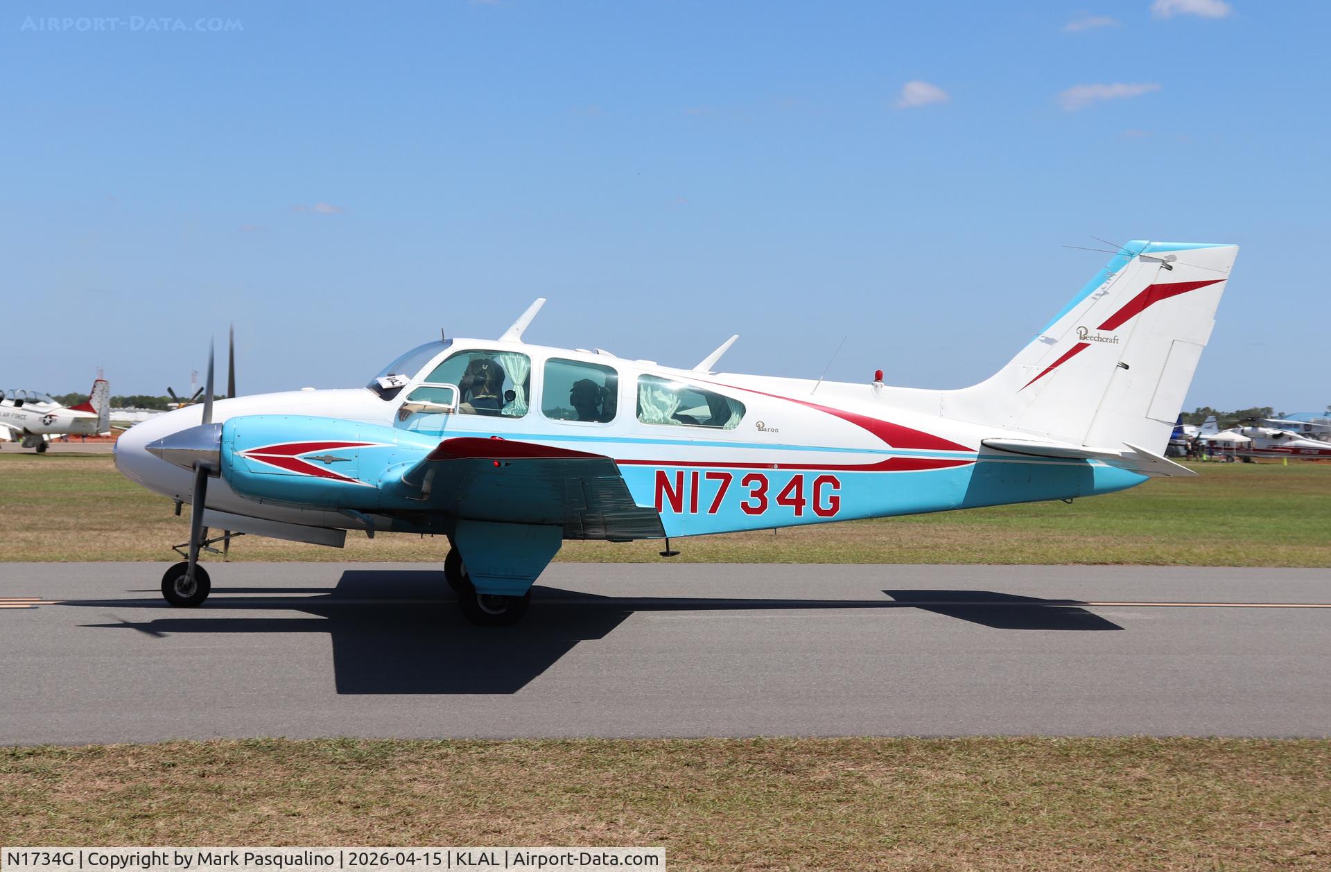 N1734G, 1962 Beech 95-A55 Baron, c/n TC-275, Beech A55