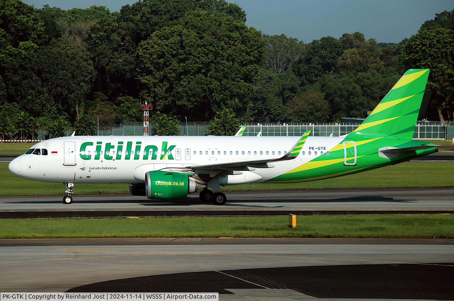 PK-GTK, 2019 Airbus A320-251N C/N 9280, A320 Neo of Garudas low-cost carrier Citilink at Singapore-Changi