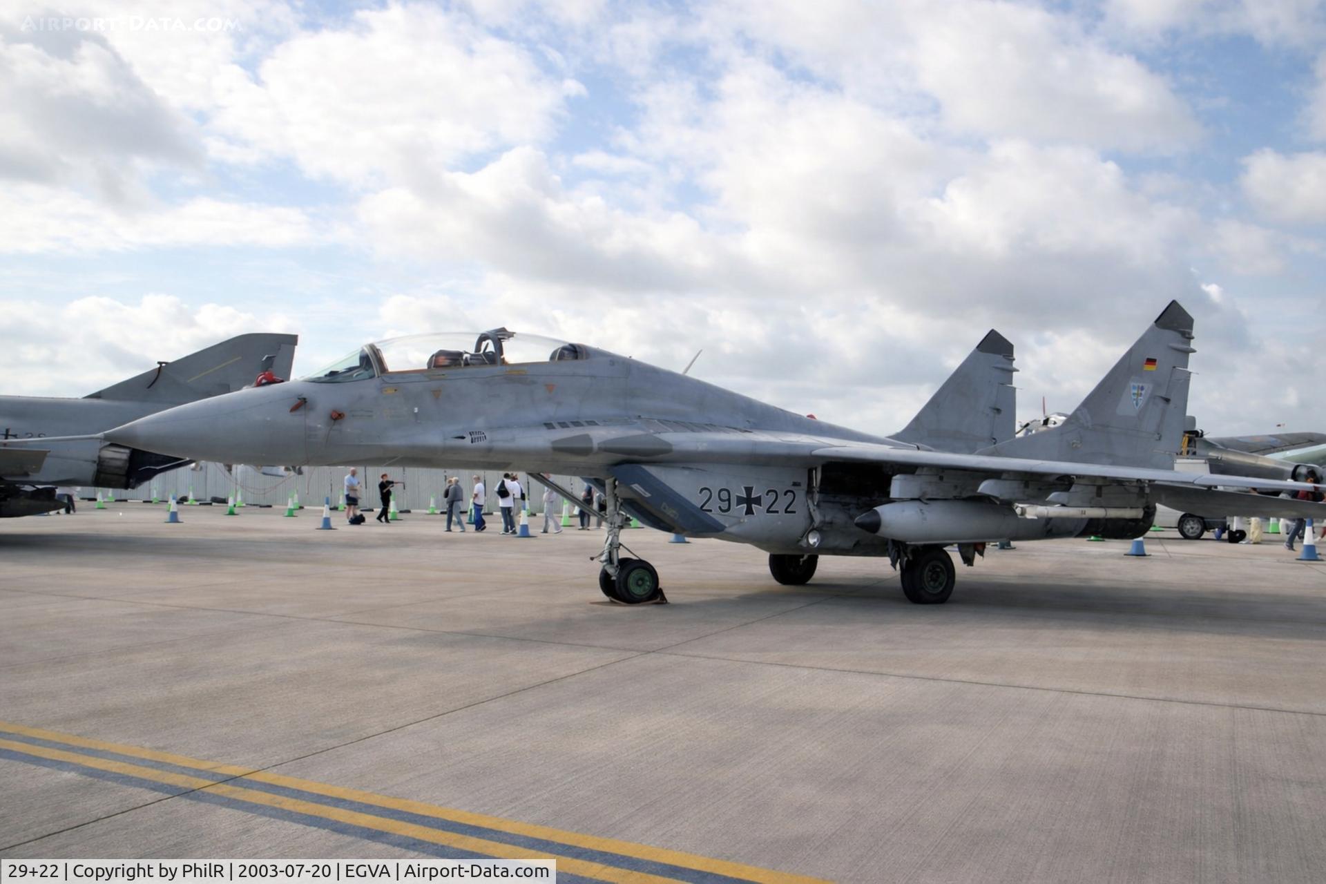 29+22, , 29+22 Luftwaffe Mig-29T Fulcrum 29+22 RIAT 