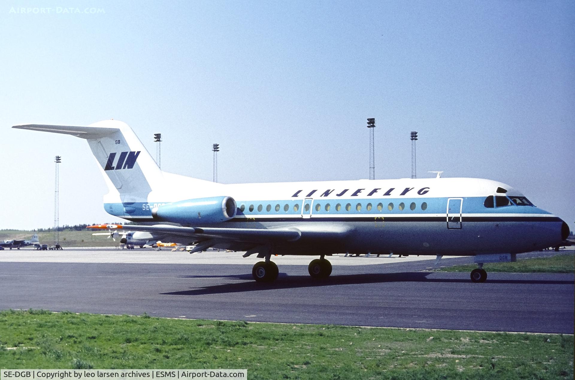 SE-DGB, 1972 Fokker F.28-1000 Fellowship C/N 11068, Malmø Sturup 