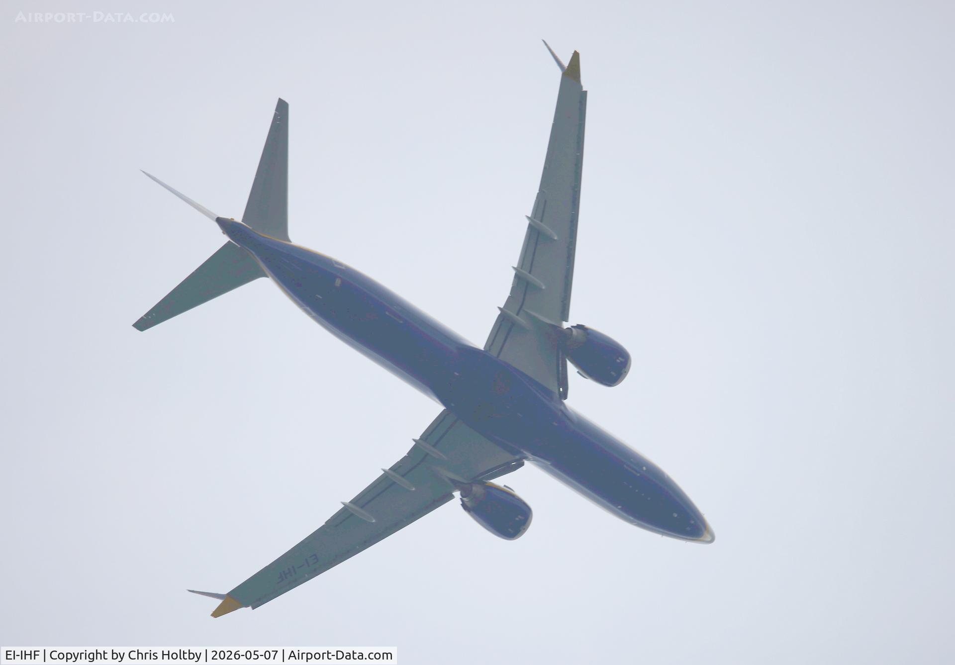 EI-IHF, 2023 Boeing 737-8 MAX 200 C/N 62357, Over Great Amwell, Herts going into Stansted, Essex