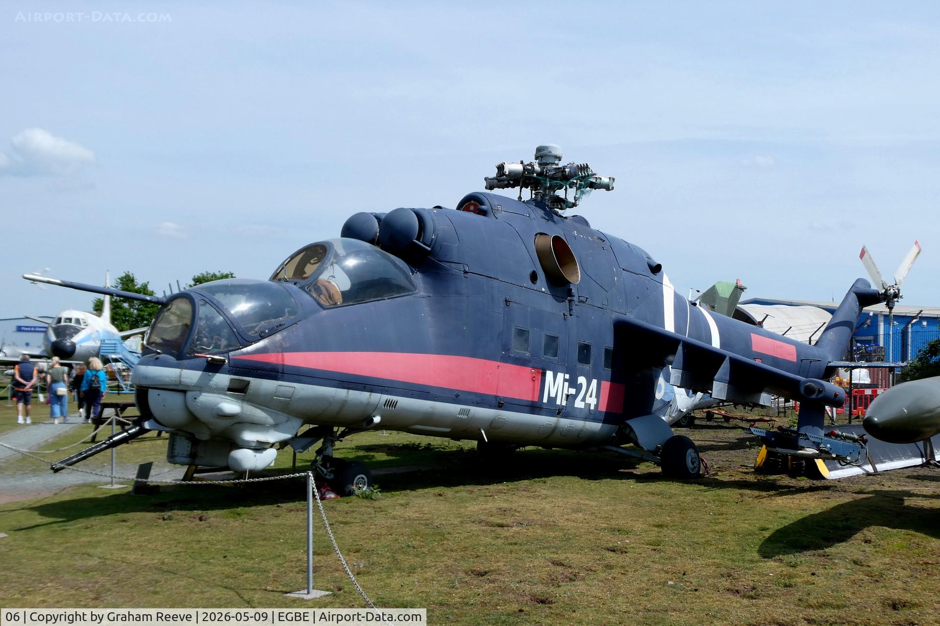 06, Mil Mi-24D Hind D C/N 353246405029, On display at the Midland Air Museum, Coventry.