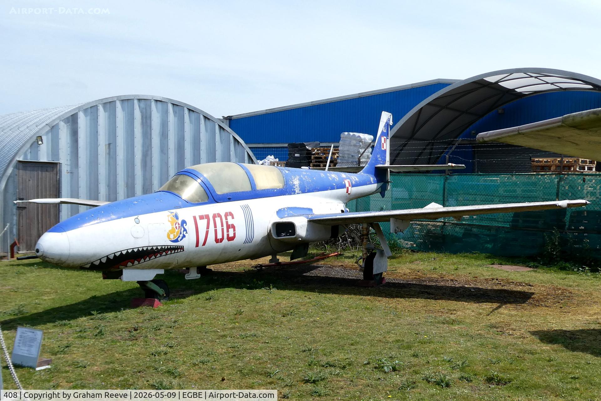 408, PZL-Mielec TS-11 Iskra C/N 1H-0408, On display at the Midland Air Museum, Coventry.