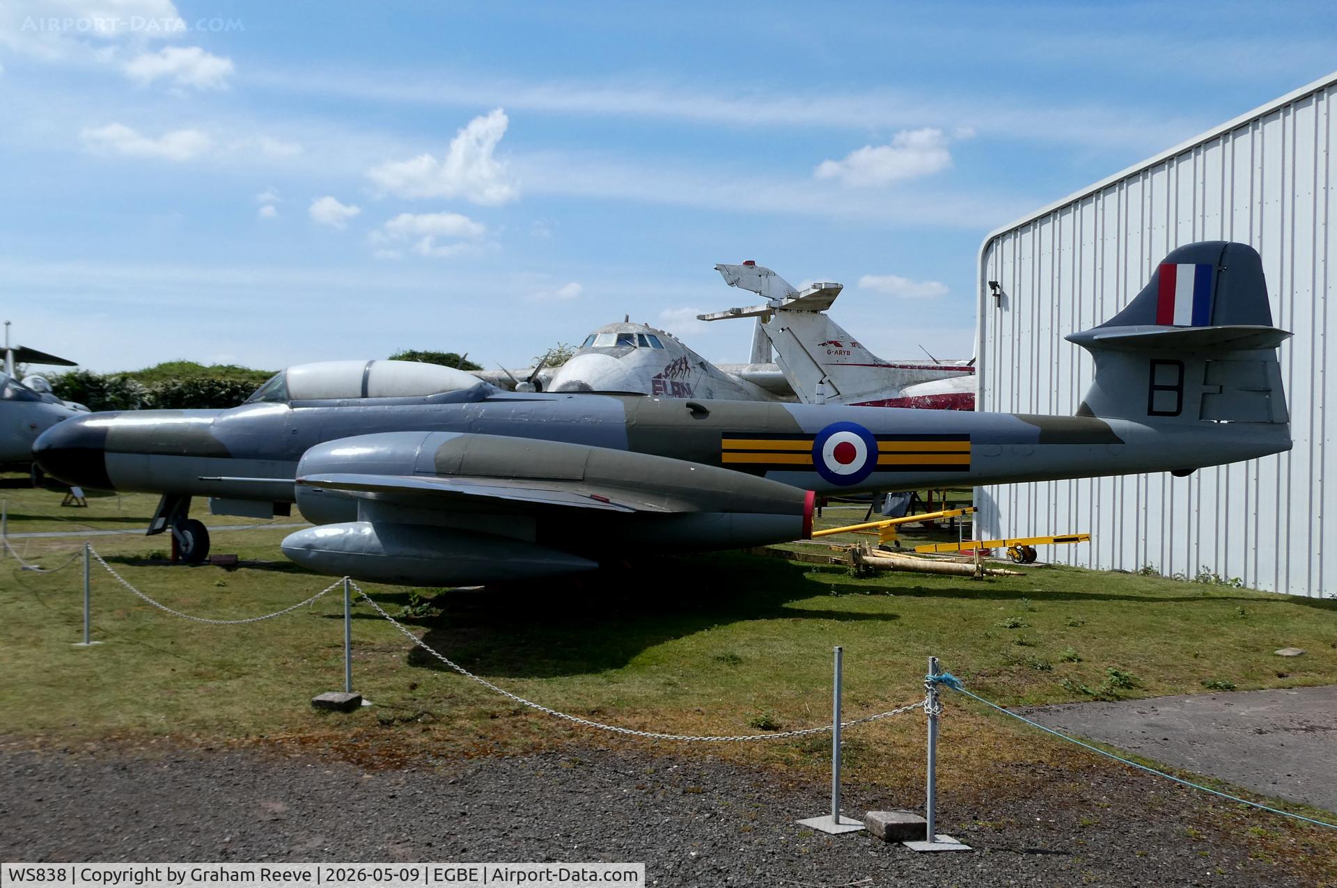 WS838, 1954 Gloster Meteor NF.14 C/N Not found WS838, On display at the Midland Air Museum, Coventry.