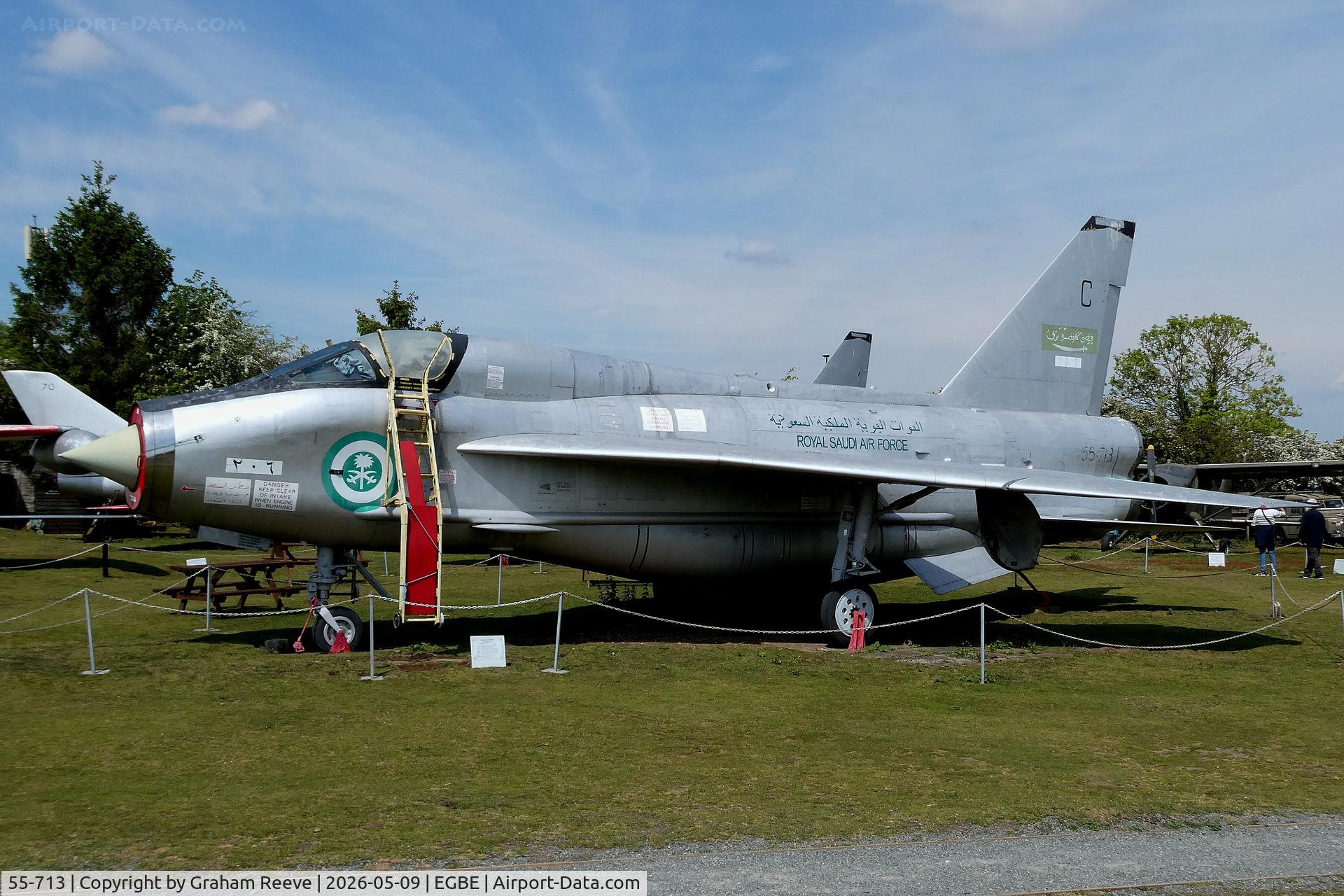 55-713, English Electric Lightning T.55 C/N 95026, On display at the Midland Air Museum, Coventry.