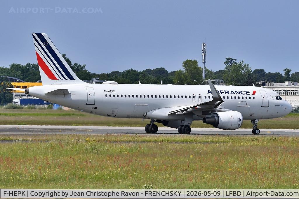 F-HEPK, 2018 Airbus A320-214, c/n 8127, Bordeaux (BOD)	Paris (CDG)	AF7443