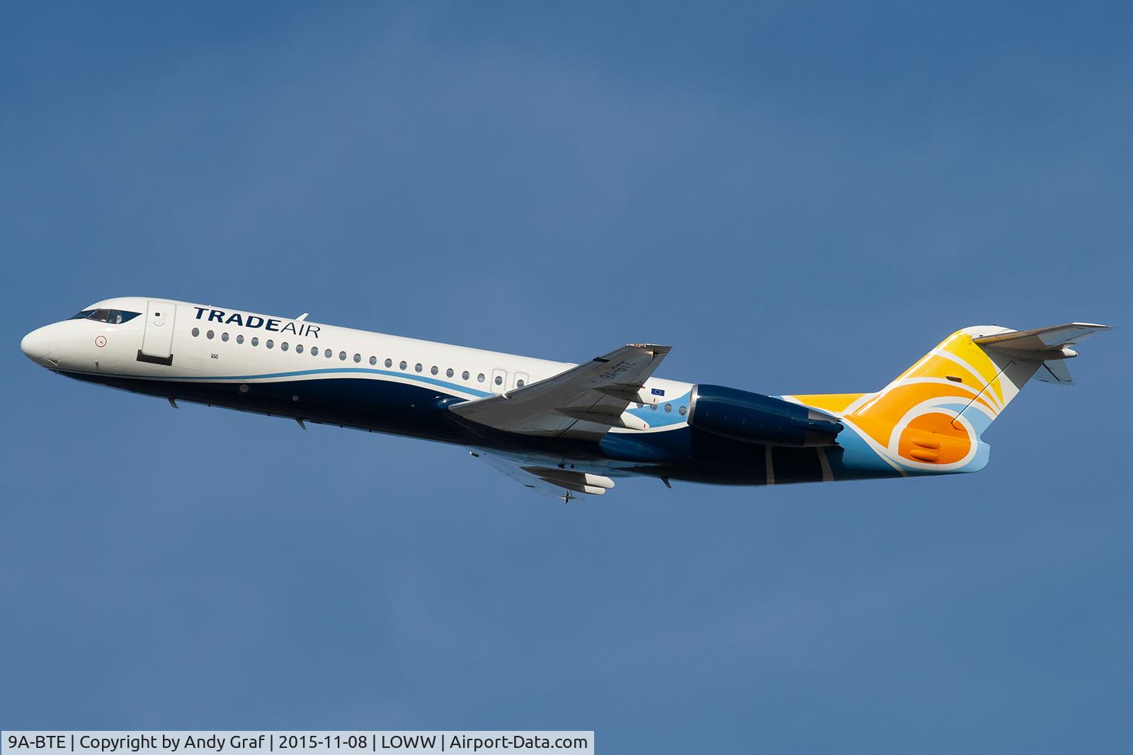 9A-BTE, 1992 Fokker 100 (F-28-0100), c/n 11416, Tradeair F100