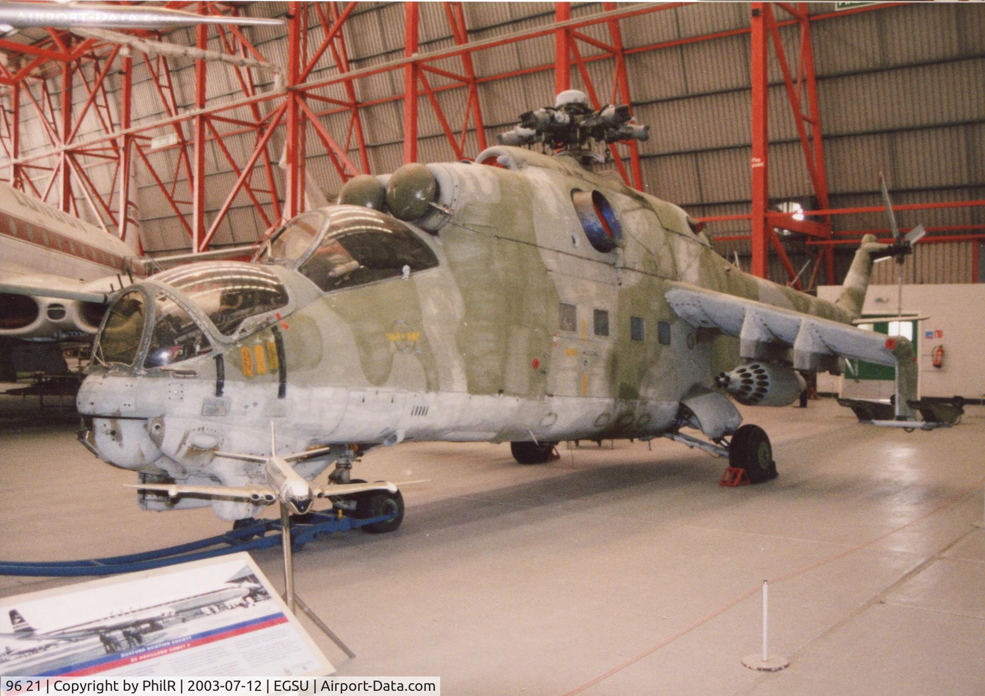 96 21, Mil Mi-24D Hind C/N B4002, 96+21 Mil 24D Hind East German AF Duxford 