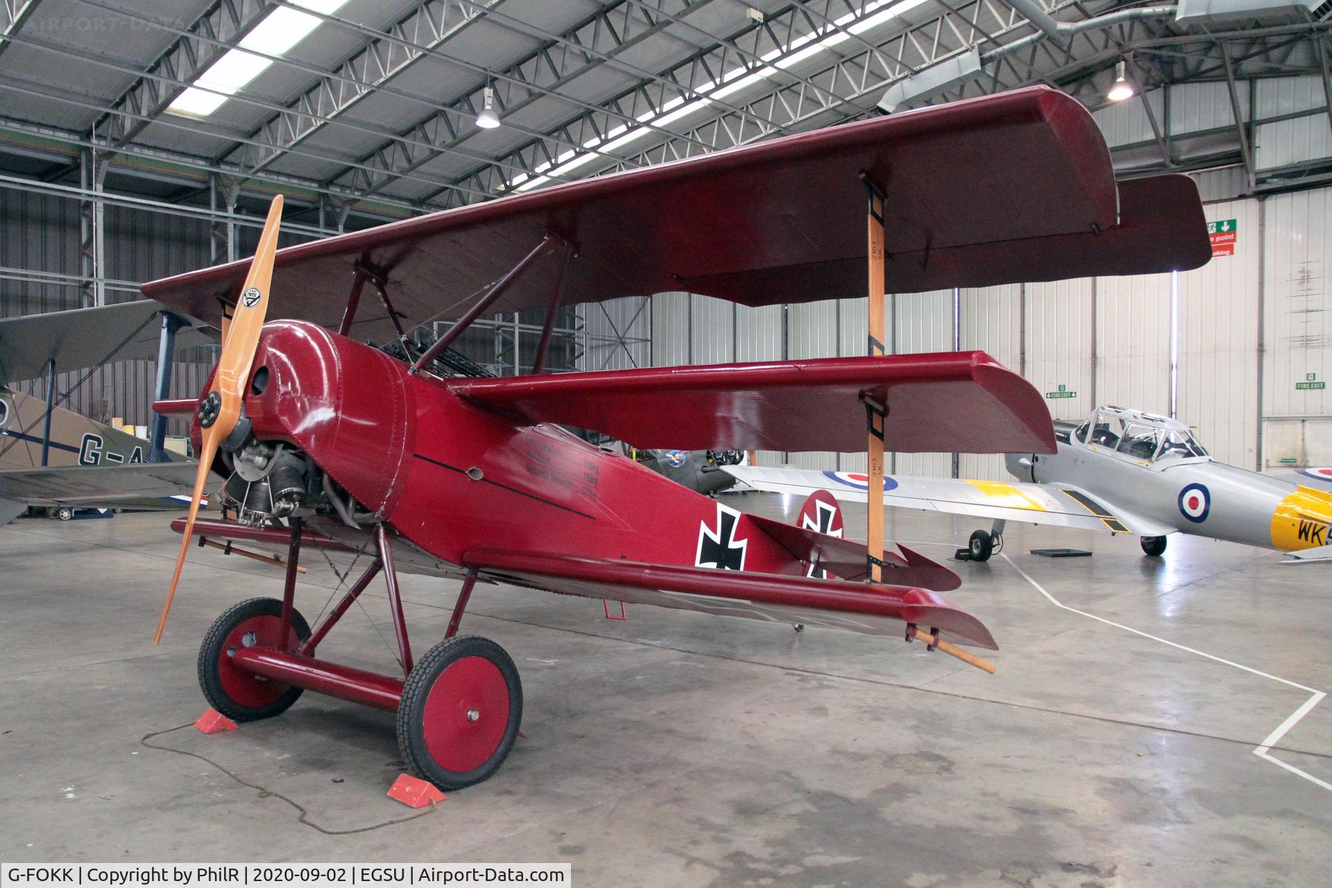 G-FOKK, 2006 Fokker Dr.1 Triplane Replica, c/n PFA 238-14253, 477-17 (G-FOKK) 2008 Fokker Dr1 Triplane replica Duxford 02.09.20 (2).JPG
