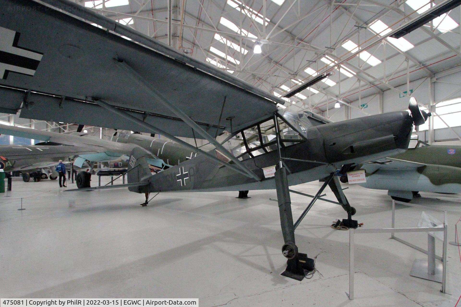 475081, 1944 Fieseler FI-156C-7 Storch, c/n 475081, 475081 1944 Fiesler FI-156-C-7 Storch Cosford Aerospace Museum 
