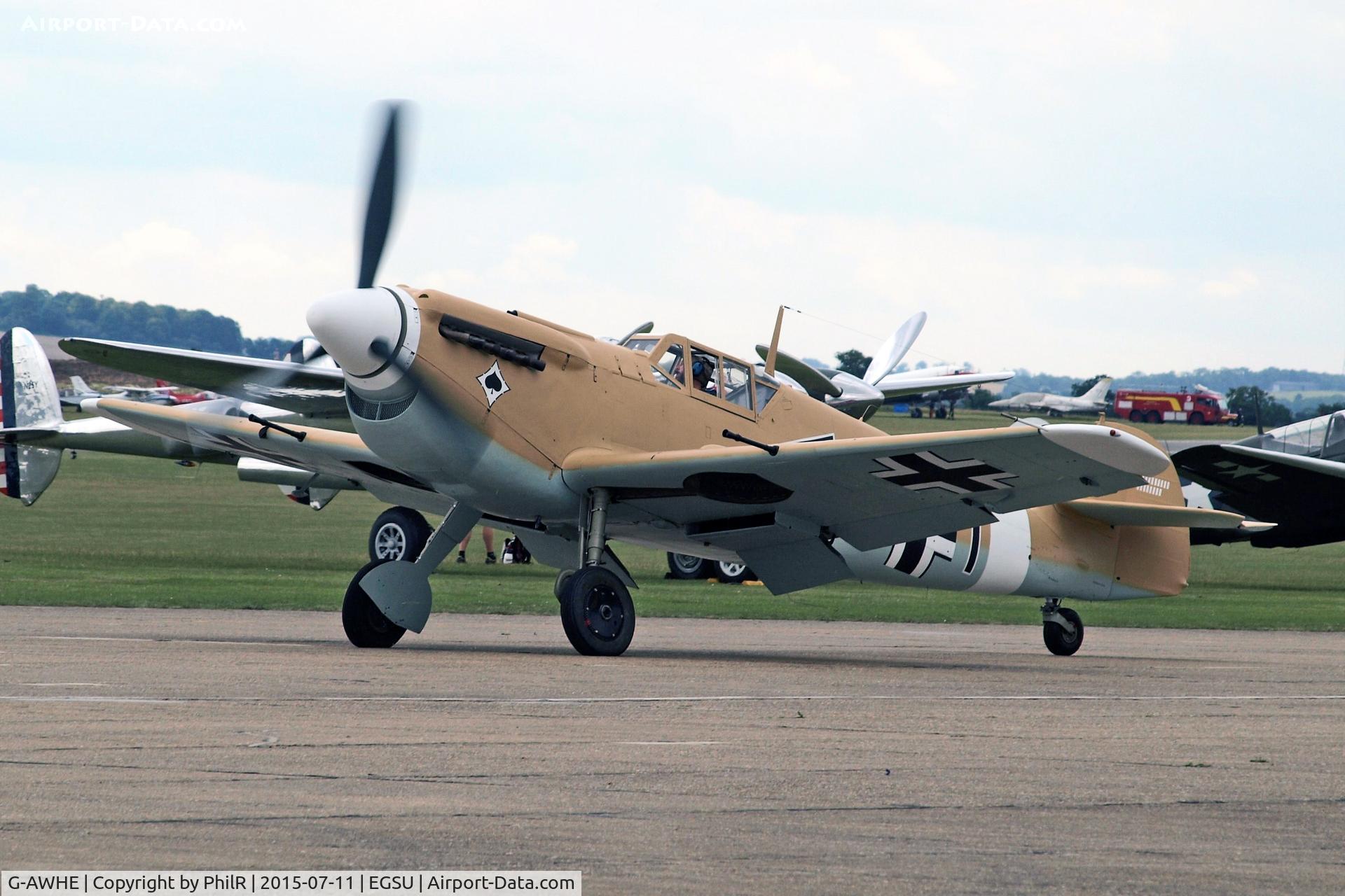 G-AWHE, Hispano HA-1112-M1L Buchon, c/n 64, G-AWHE 1948 Hispano HA-1112 M1L Bouchon Luftwaffe Duxford 11.07.15